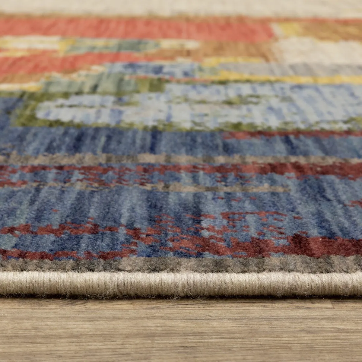 Style Haven Shiloh Painted Abstract Multi/Salmon Wool Blend Area Rug