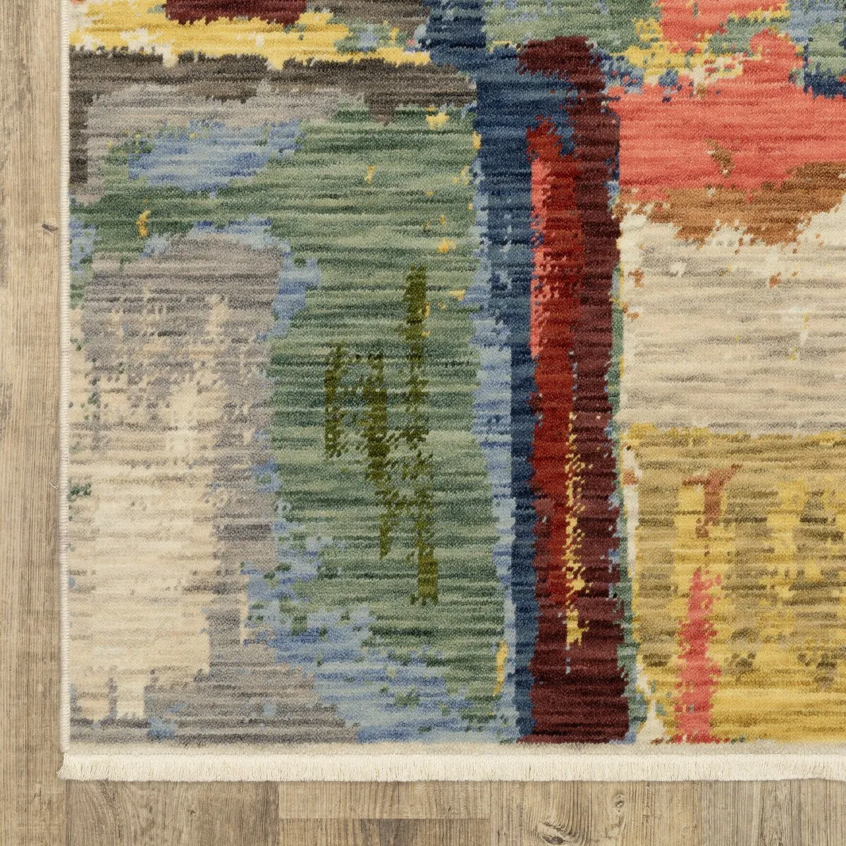 Style Haven Shiloh Painted Abstract Multi/Salmon Wool Blend Area Rug