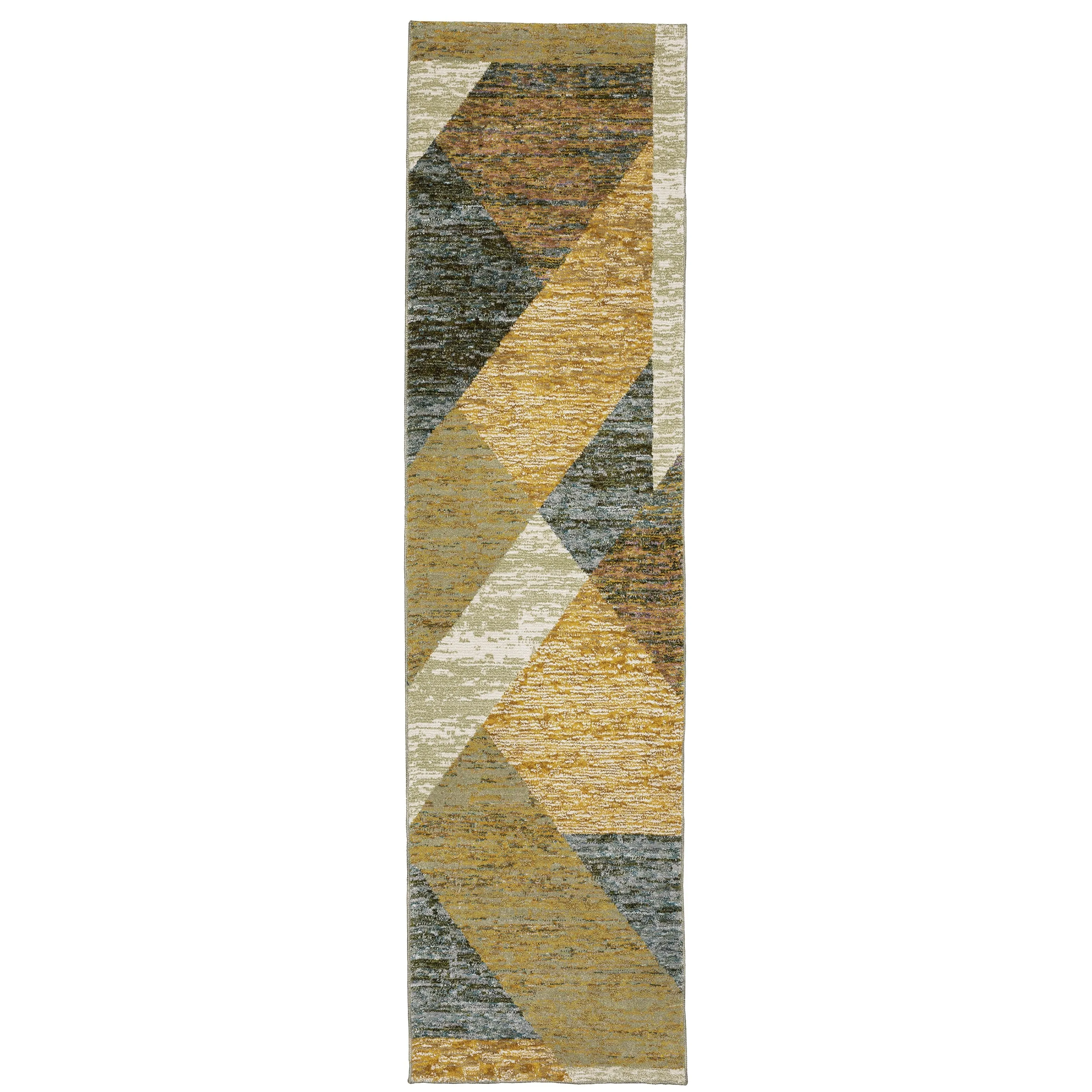 Style Haven Stephan Modern Art-deco Inspired Yellow/Gold Area Rug