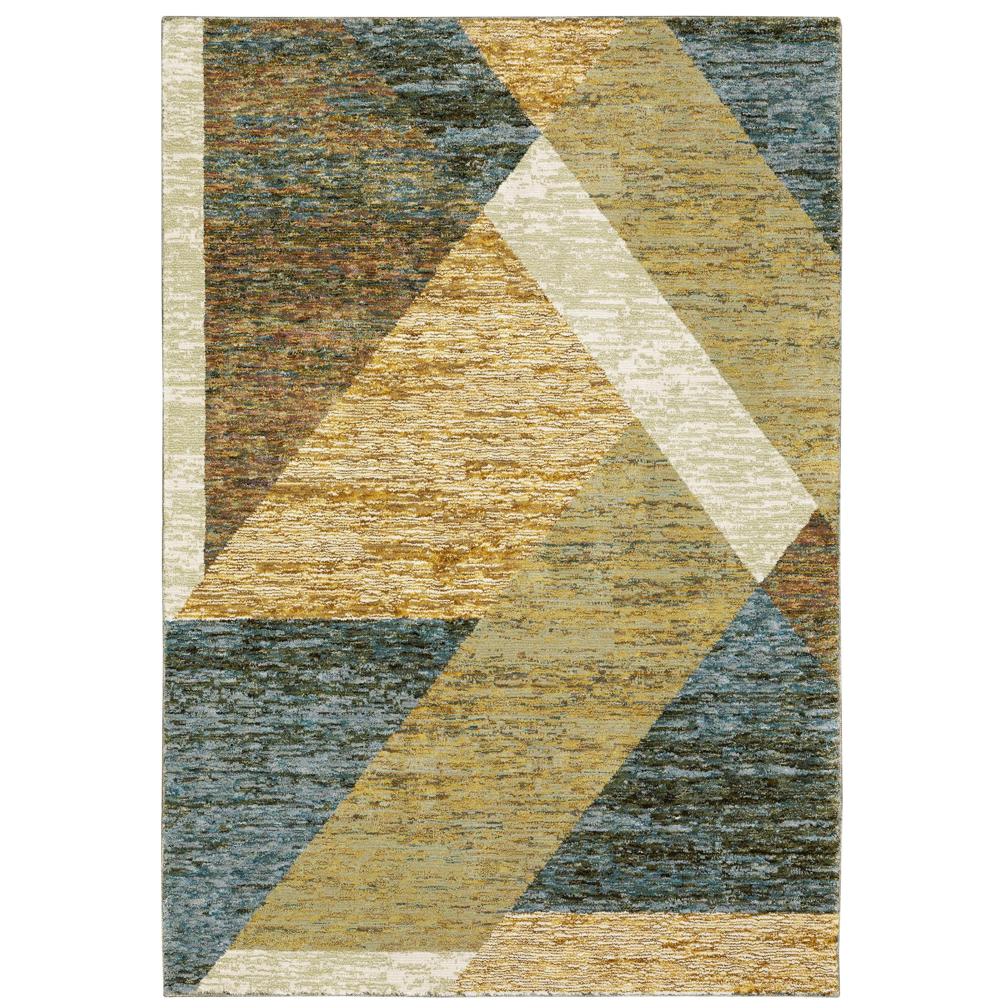 Style Haven Stephan Modern Art-deco Inspired Yellow/Gold Area Rug