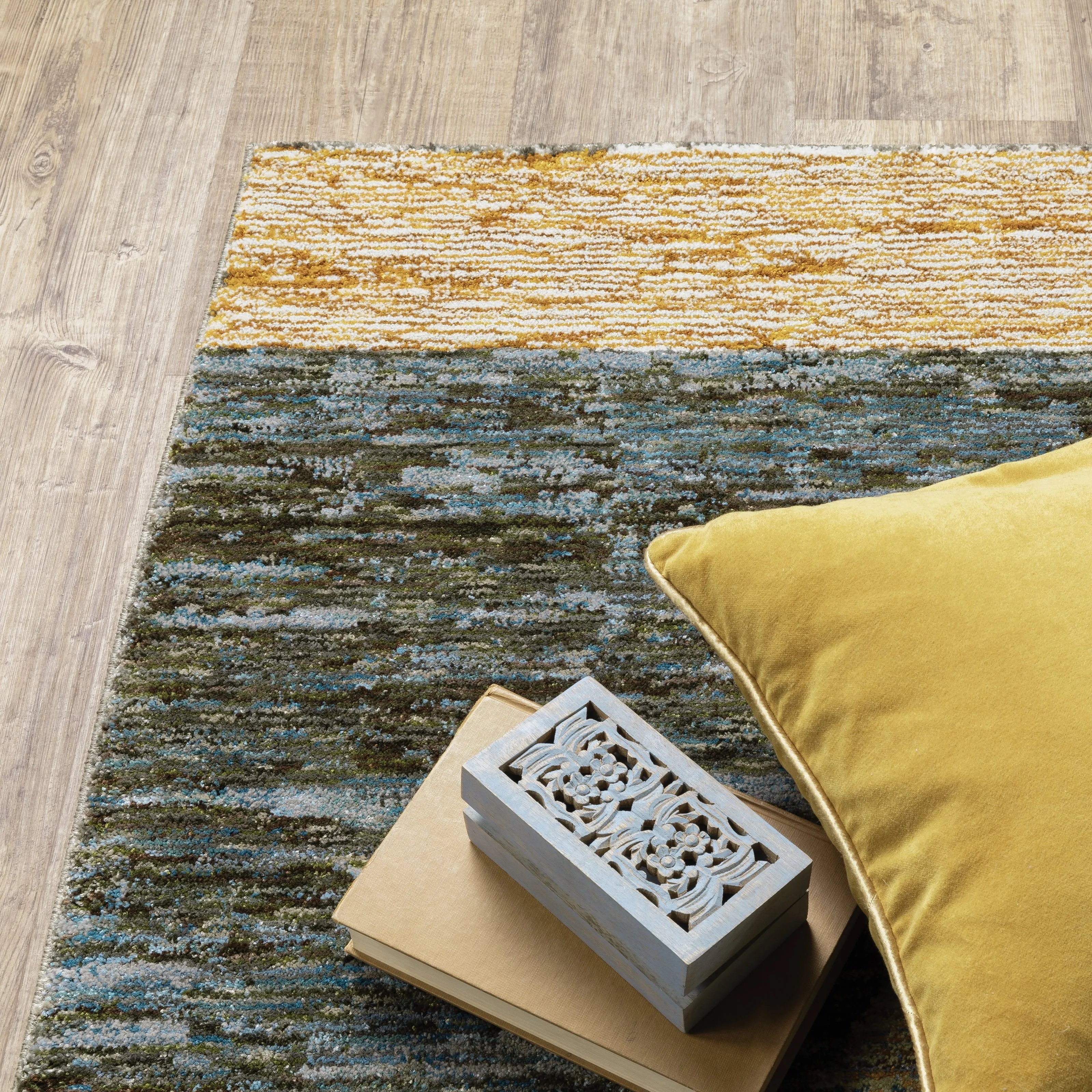 Style Haven Stephan Modern Art-deco Inspired Yellow/Gold Area Rug