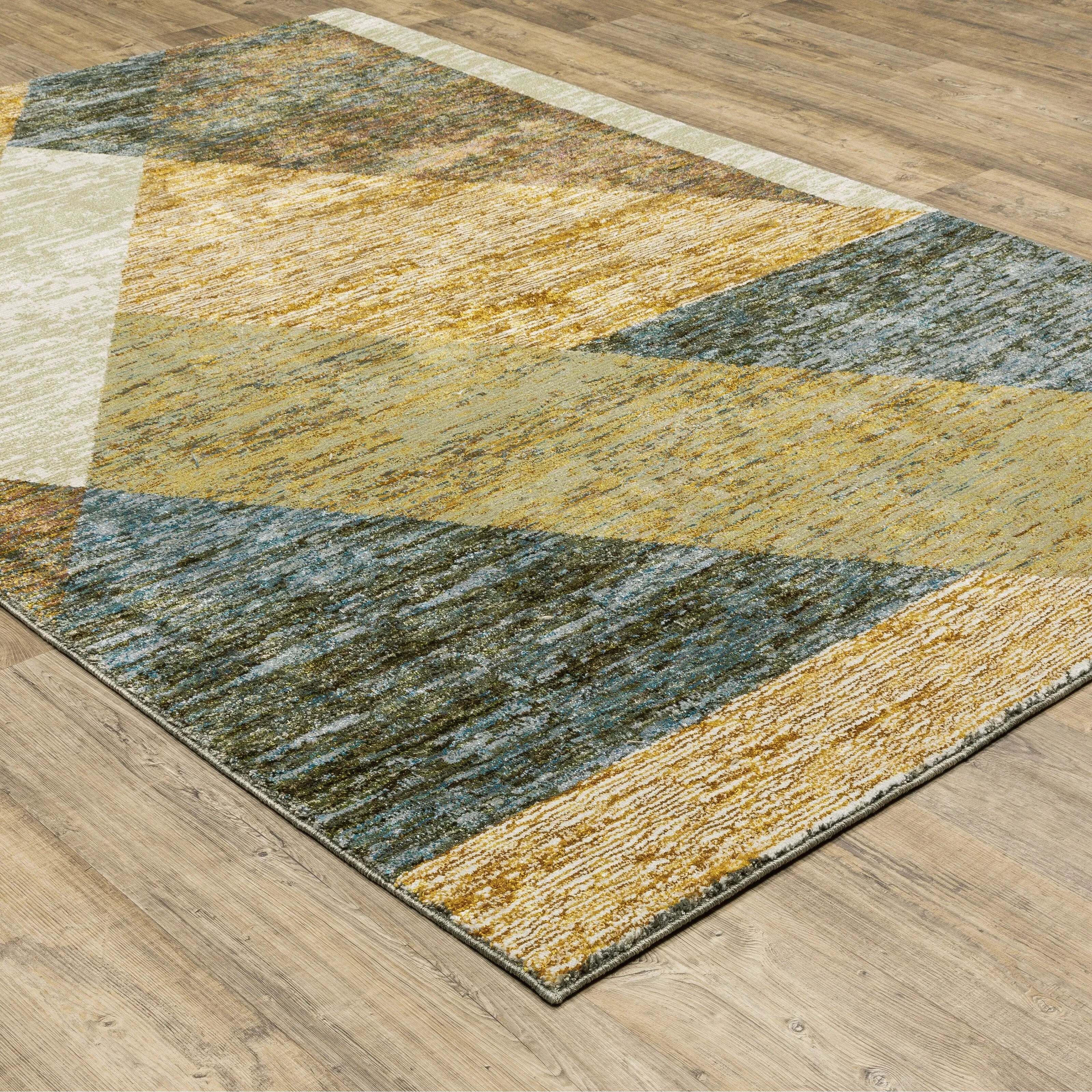 Style Haven Stephan Modern Art-deco Inspired Yellow/Gold Area Rug