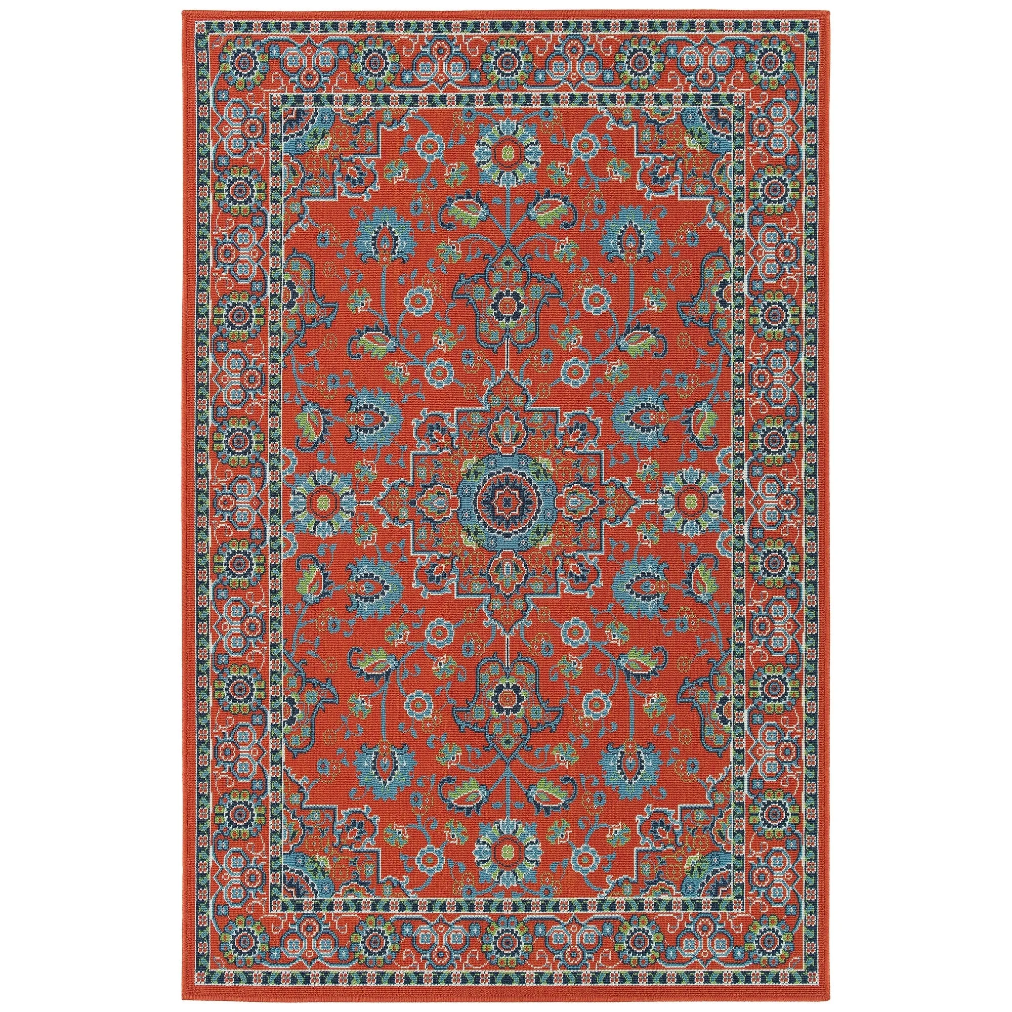 Sunice Traditional Oriental Floral Pattern Indoor/ Outdoor Area Rug