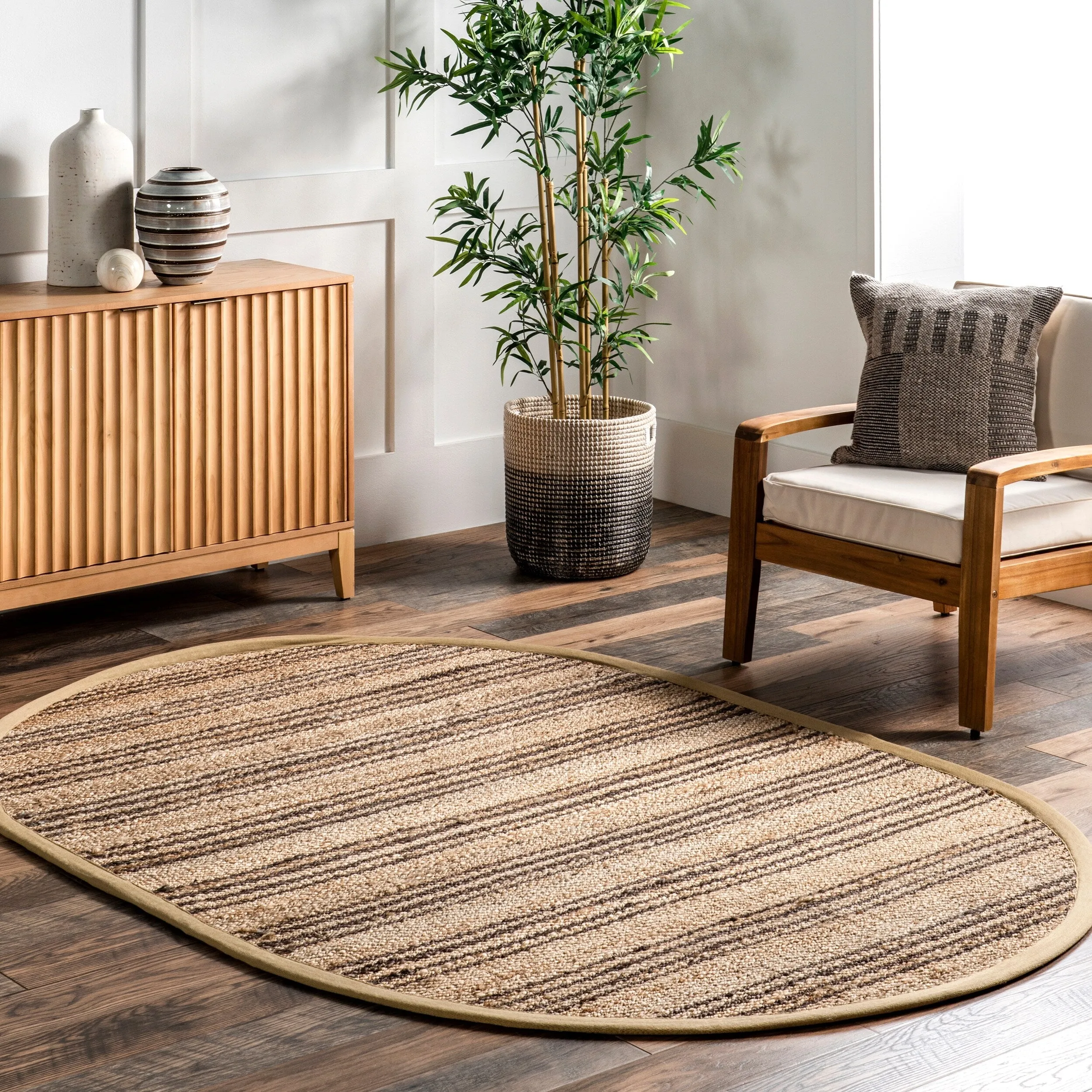 Sycamore Striped Jute Area Rug