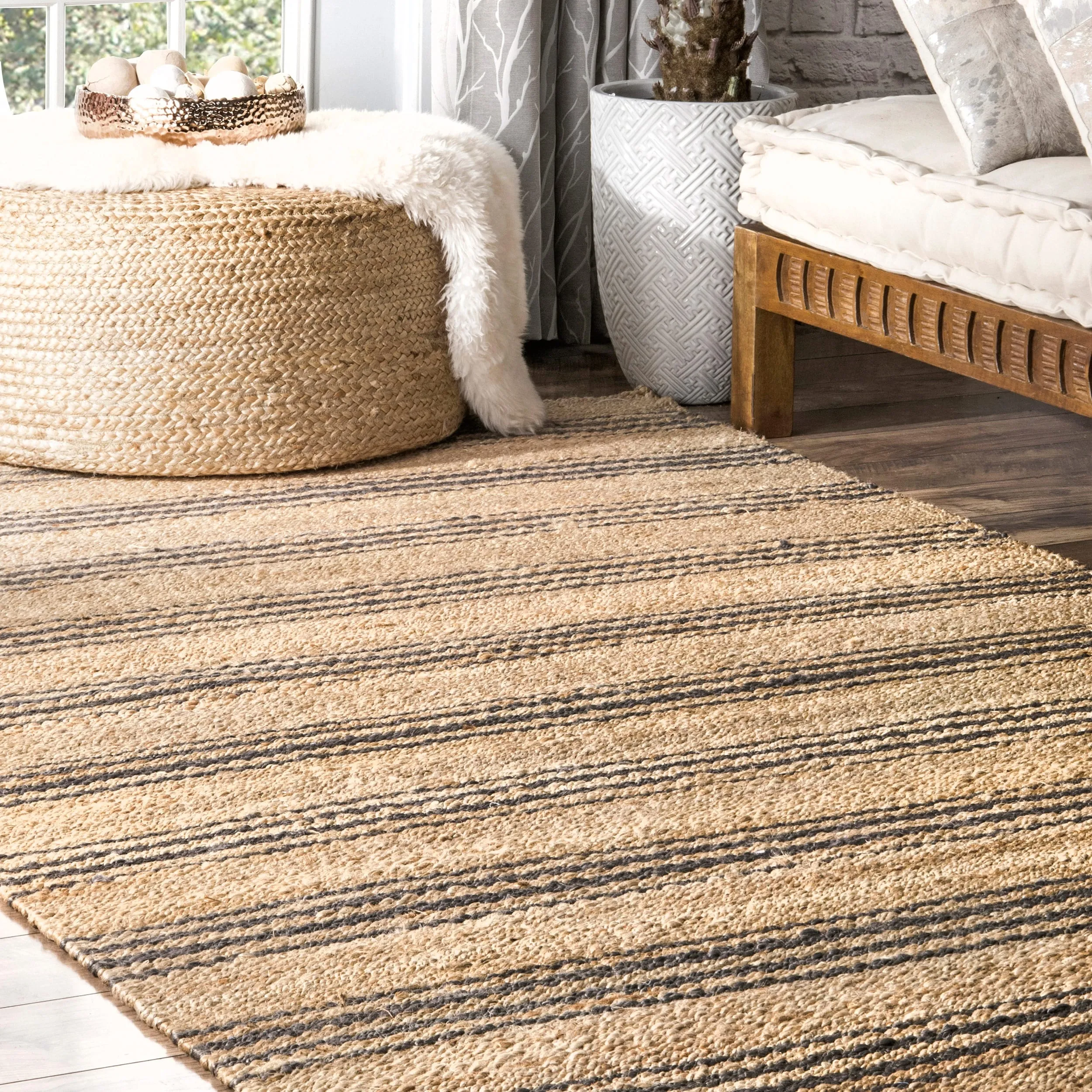Sycamore Striped Jute Area Rug
