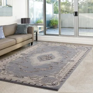 Tabriz Collection Grey/Beige Area Rug