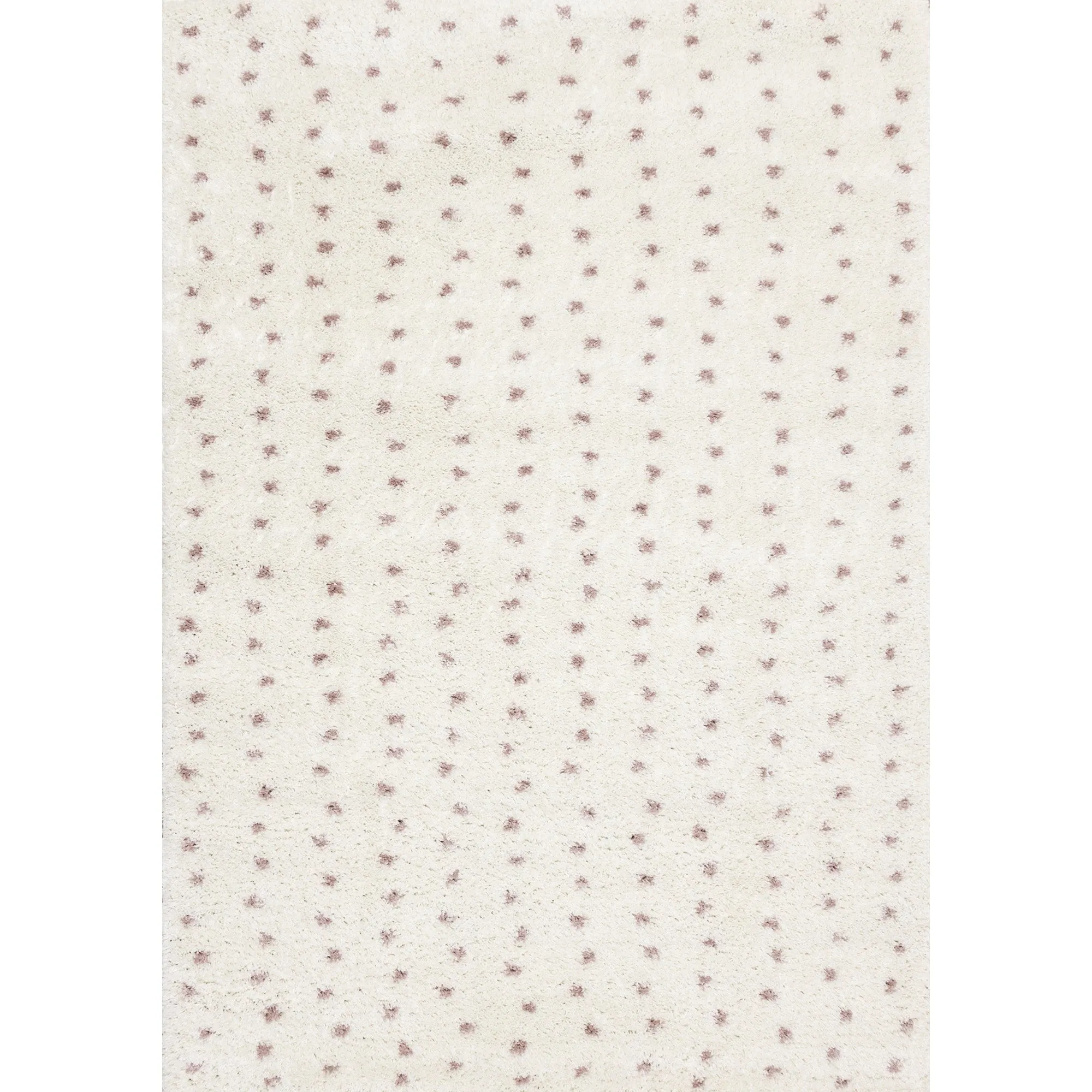 Taylor Collection - Cream Pink Dots Soft Area Rug