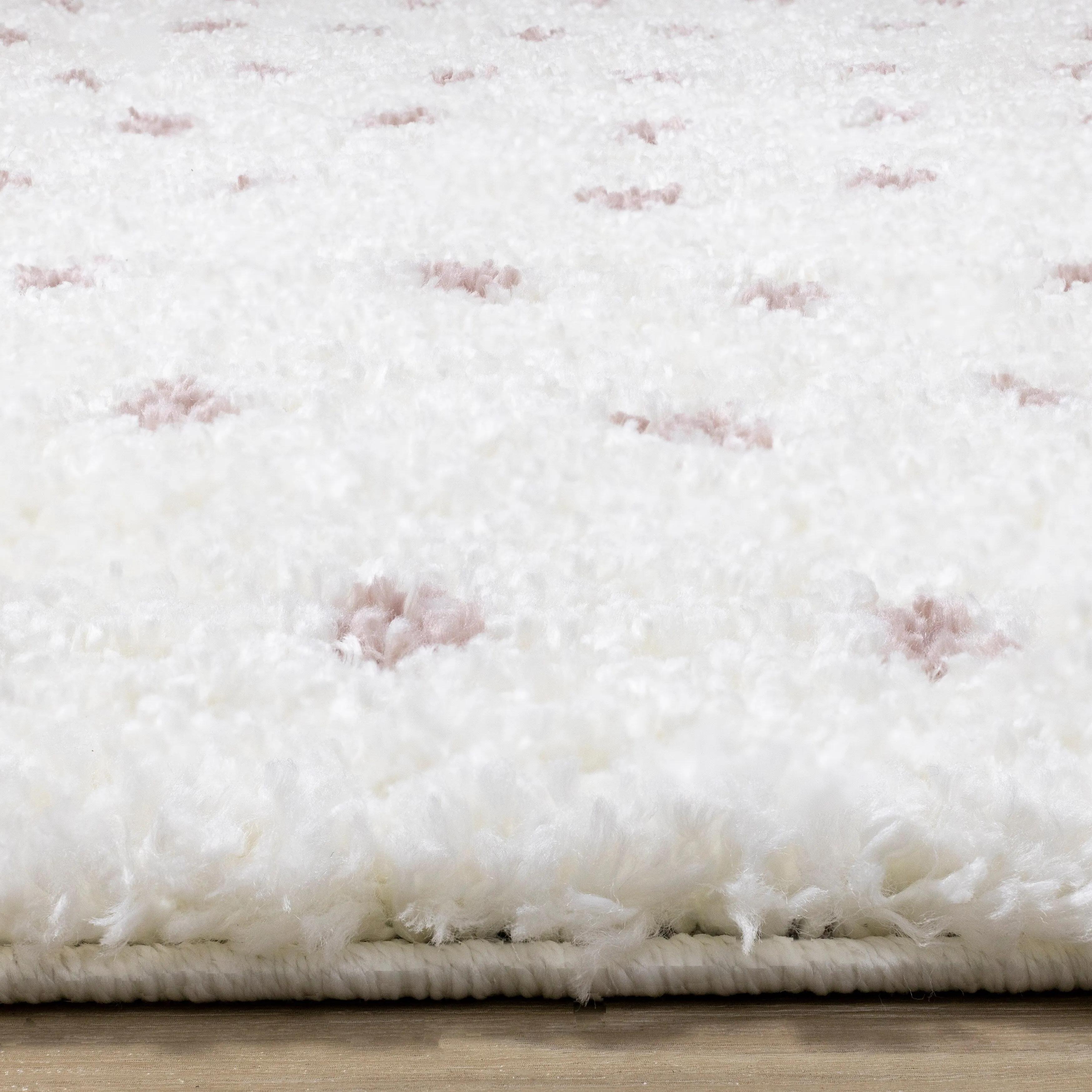 Taylor Collection - Cream Pink Dots Soft Area Rug