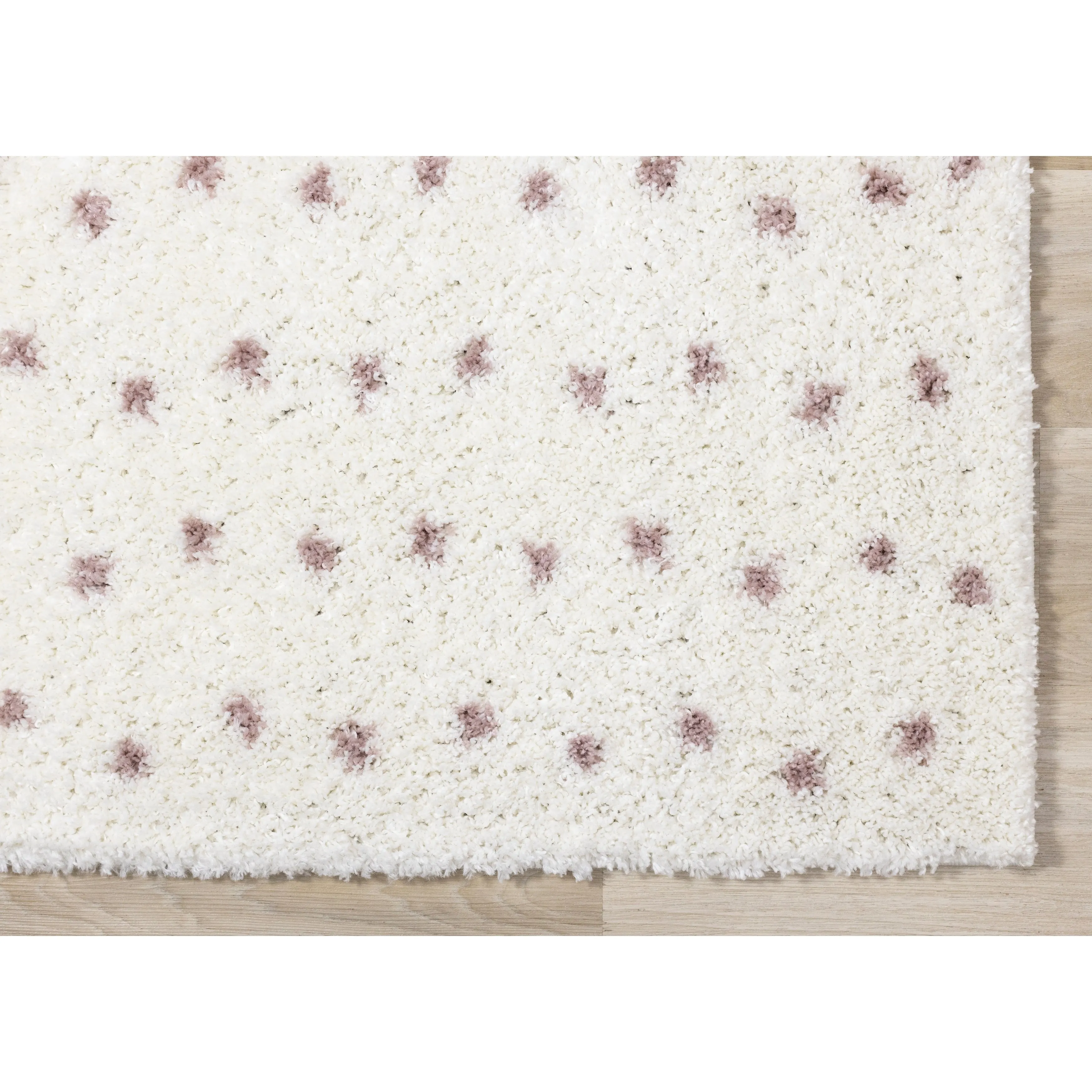 Taylor Collection - Cream Pink Dots Soft Area Rug