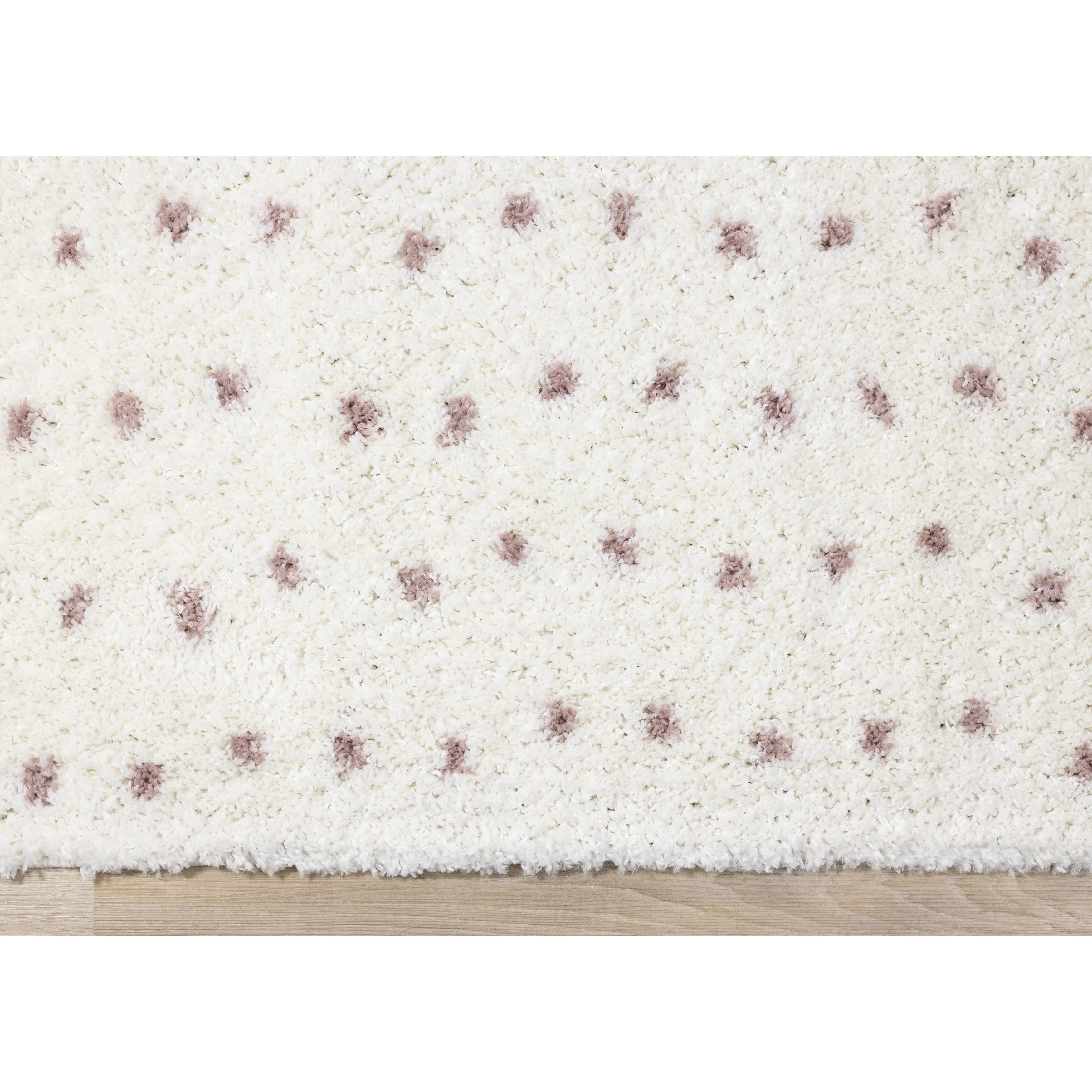 Taylor Collection - Cream Pink Dots Soft Area Rug