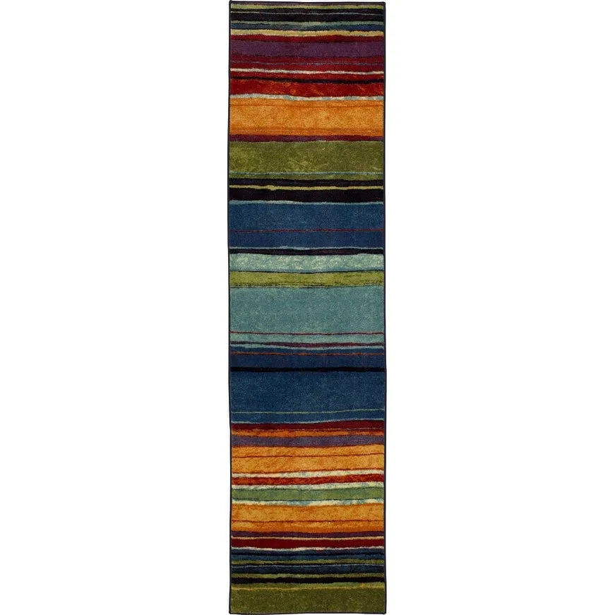 The Curated Nomad Sultan Multicolor Striped Boho Area Rug