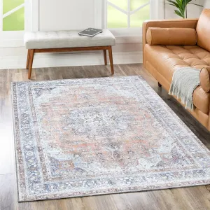 The Rug Collective Distressed Vintage Oxus Desert Machine Washable Area Rug