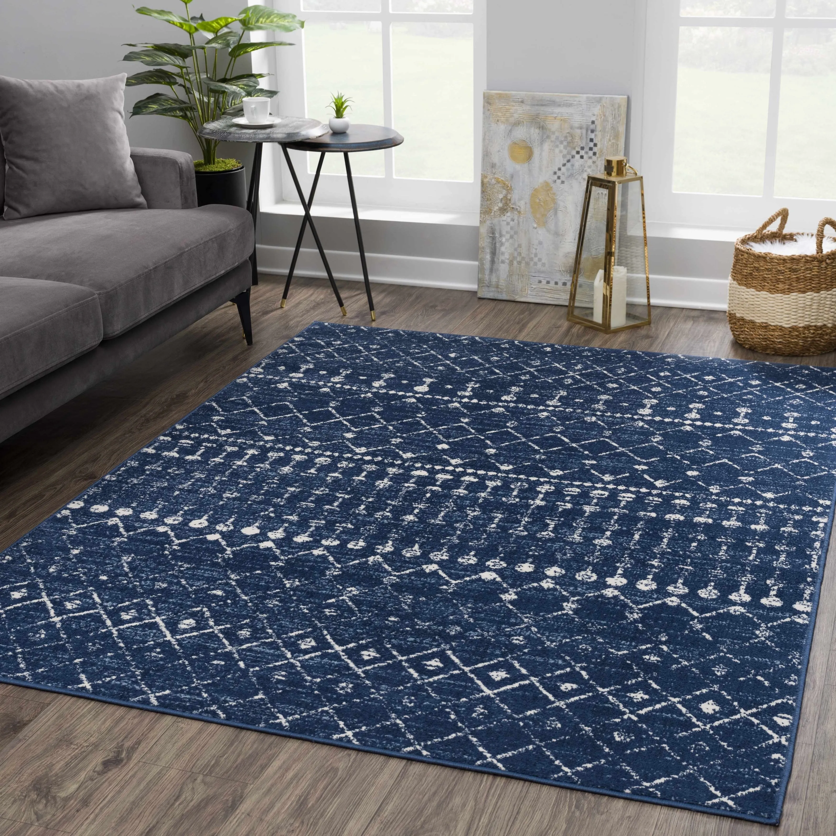 Tigris Tanu Moroccan Trellis Farmhouse Boho Area Rug