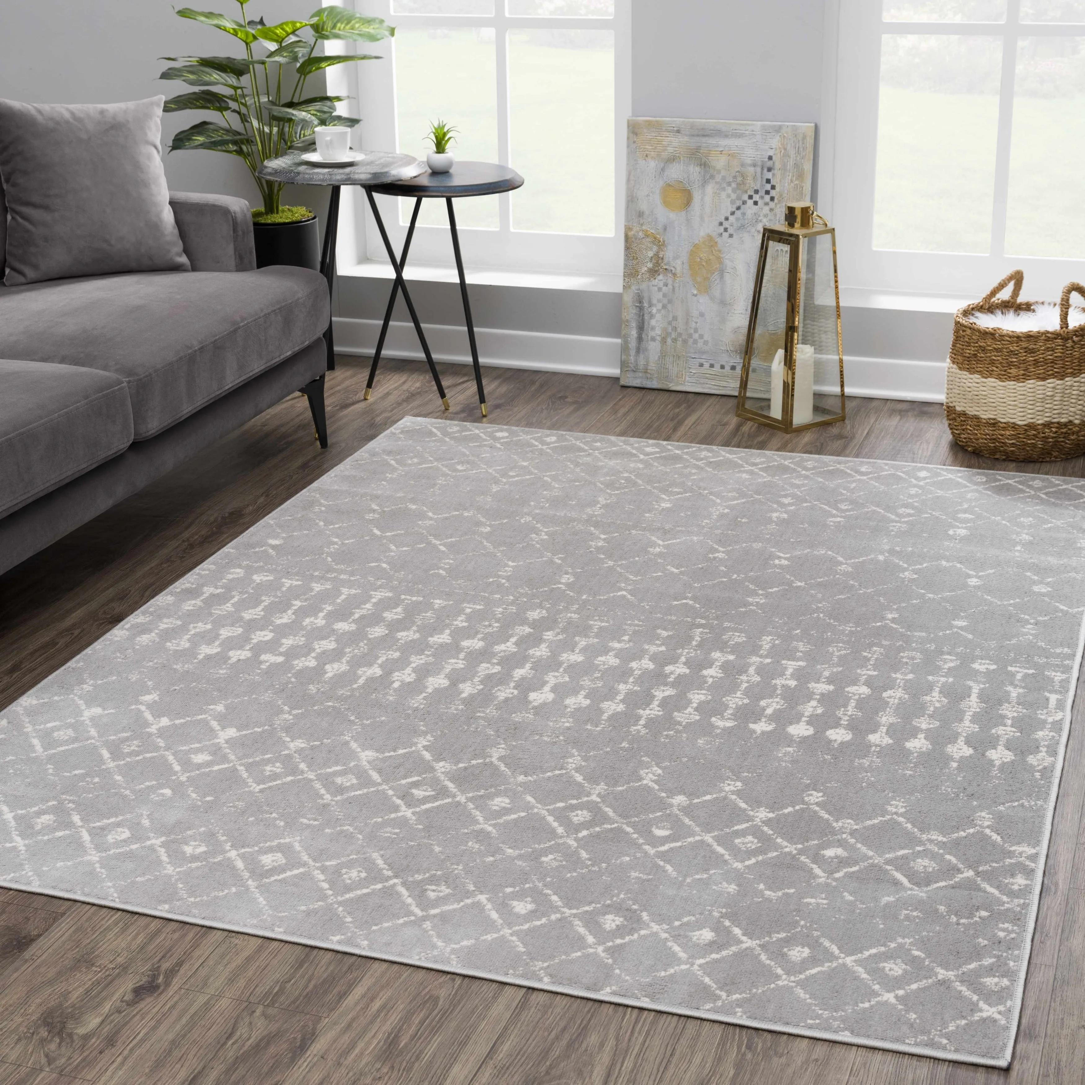 Tigris Tanu Moroccan Trellis Farmhouse Boho Area Rug