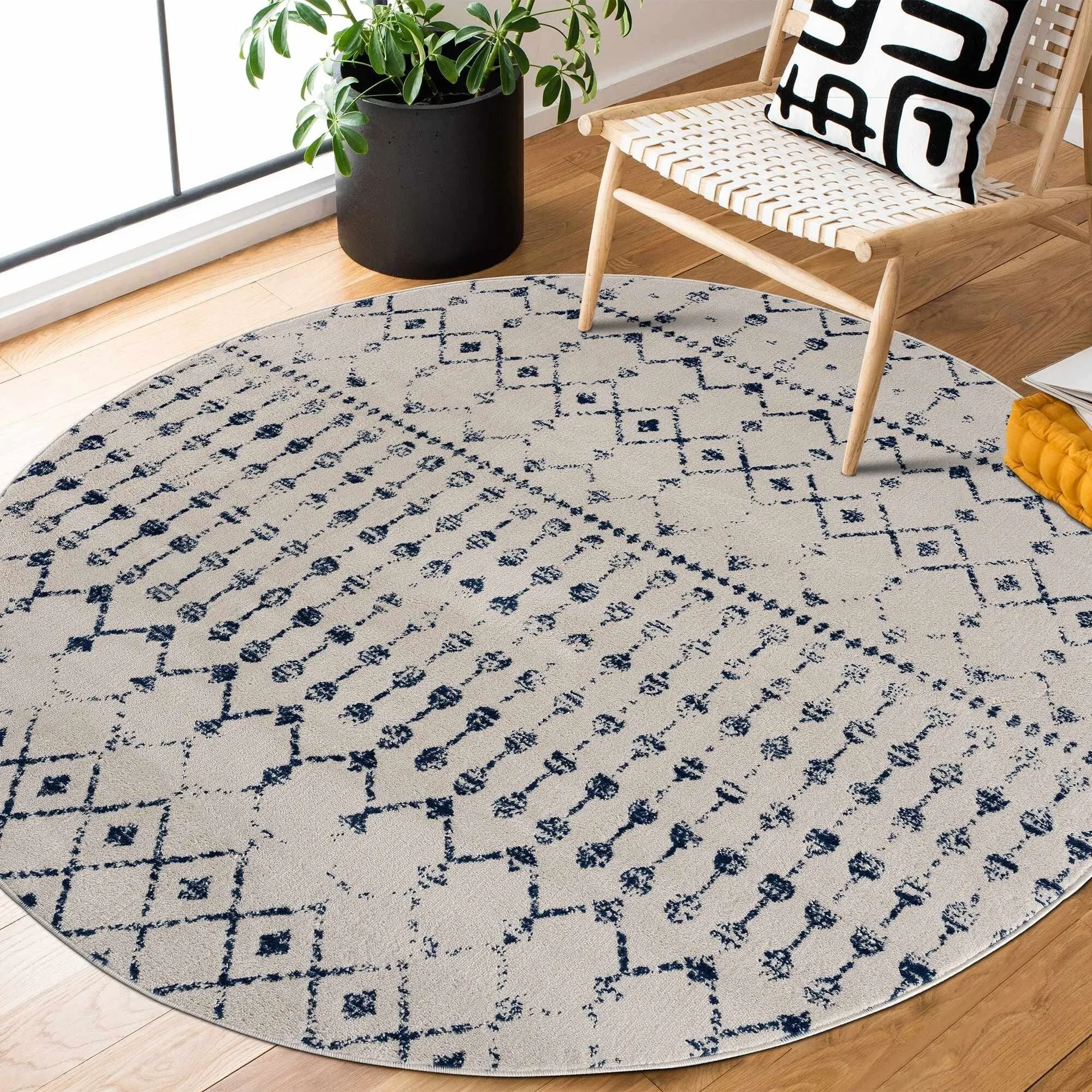 Tigris Tanu Moroccan Trellis Farmhouse Boho Area Rug