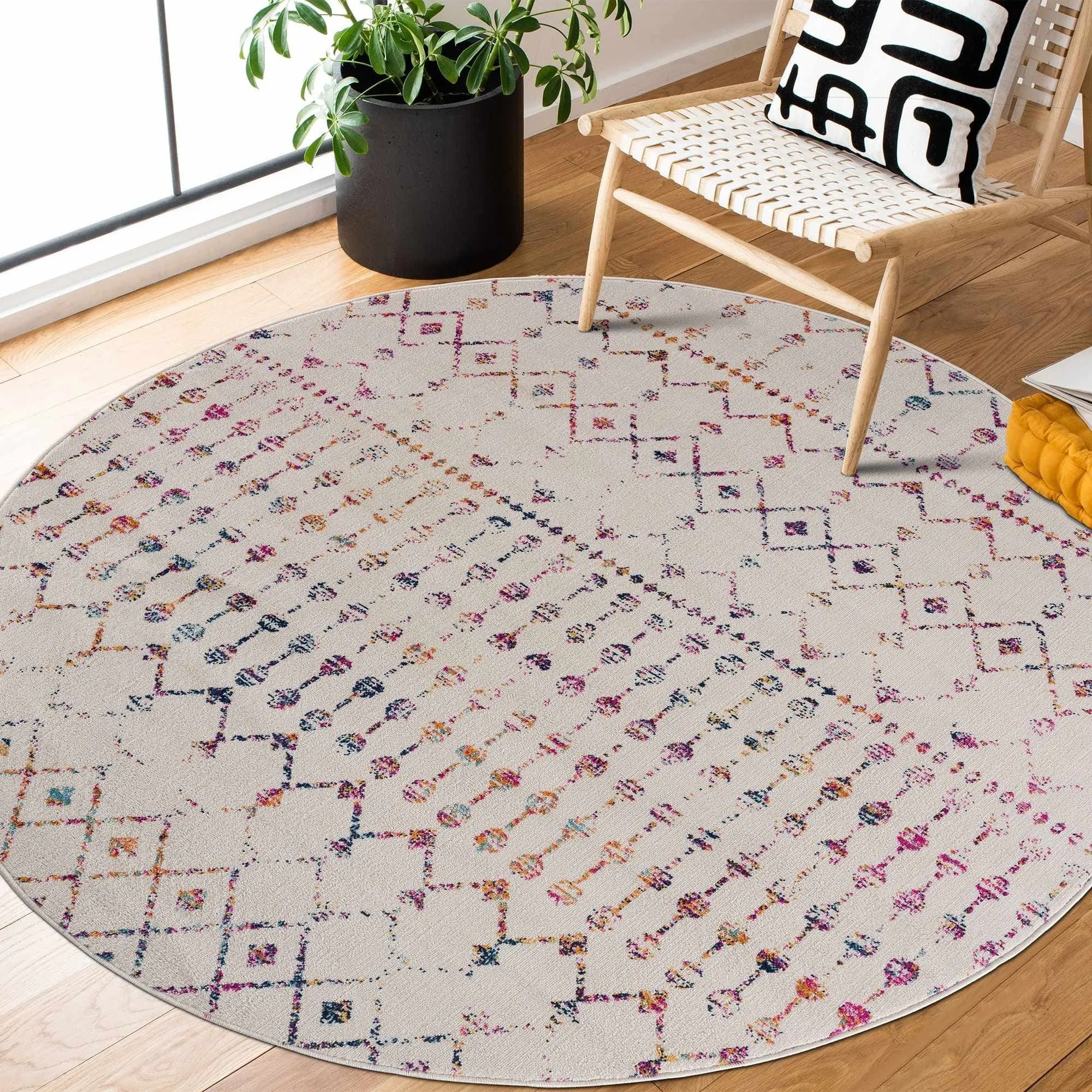 Tigris Tanu Moroccan Trellis Farmhouse Boho Area Rug