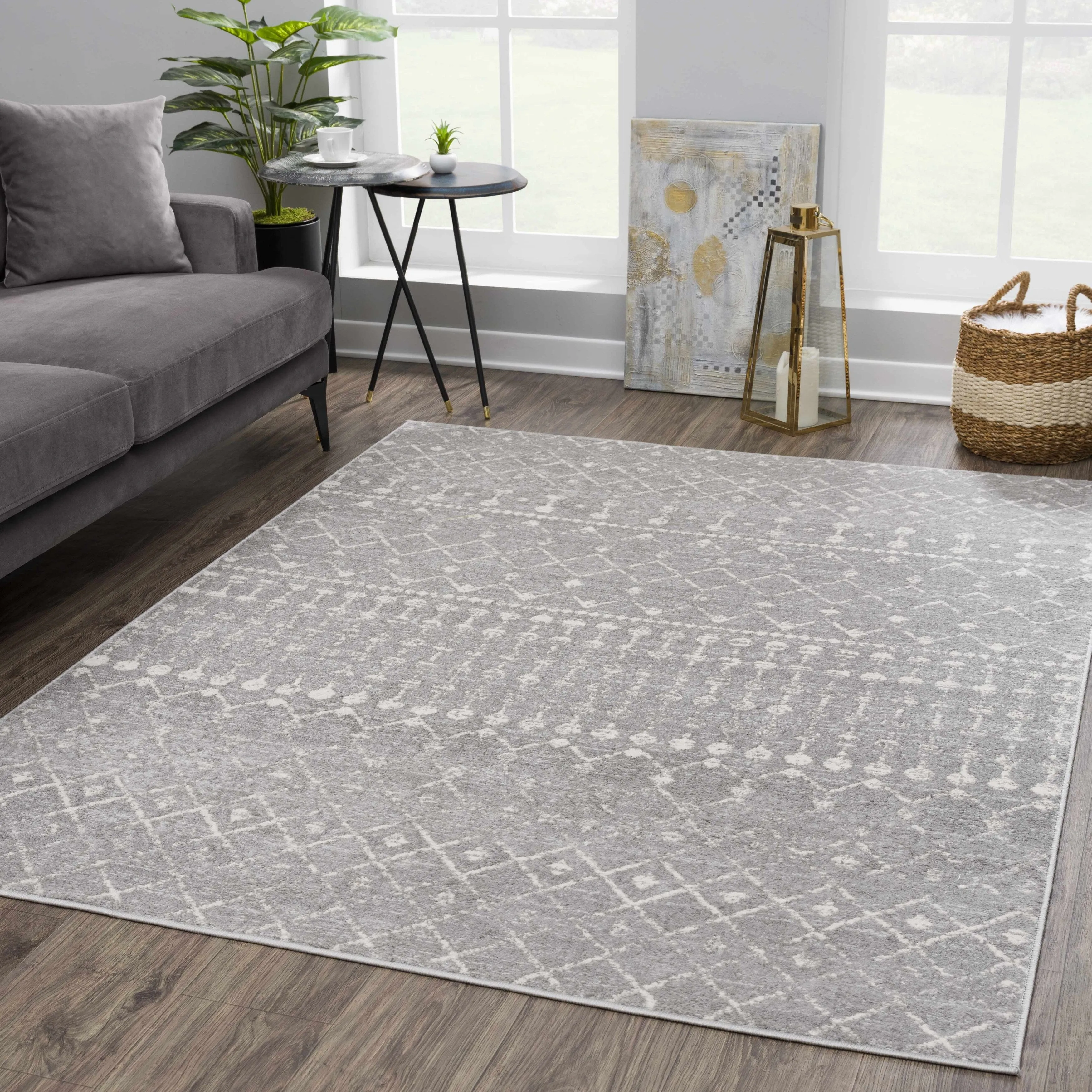 Tigris Tanu Moroccan Trellis Farmhouse Boho Area Rug