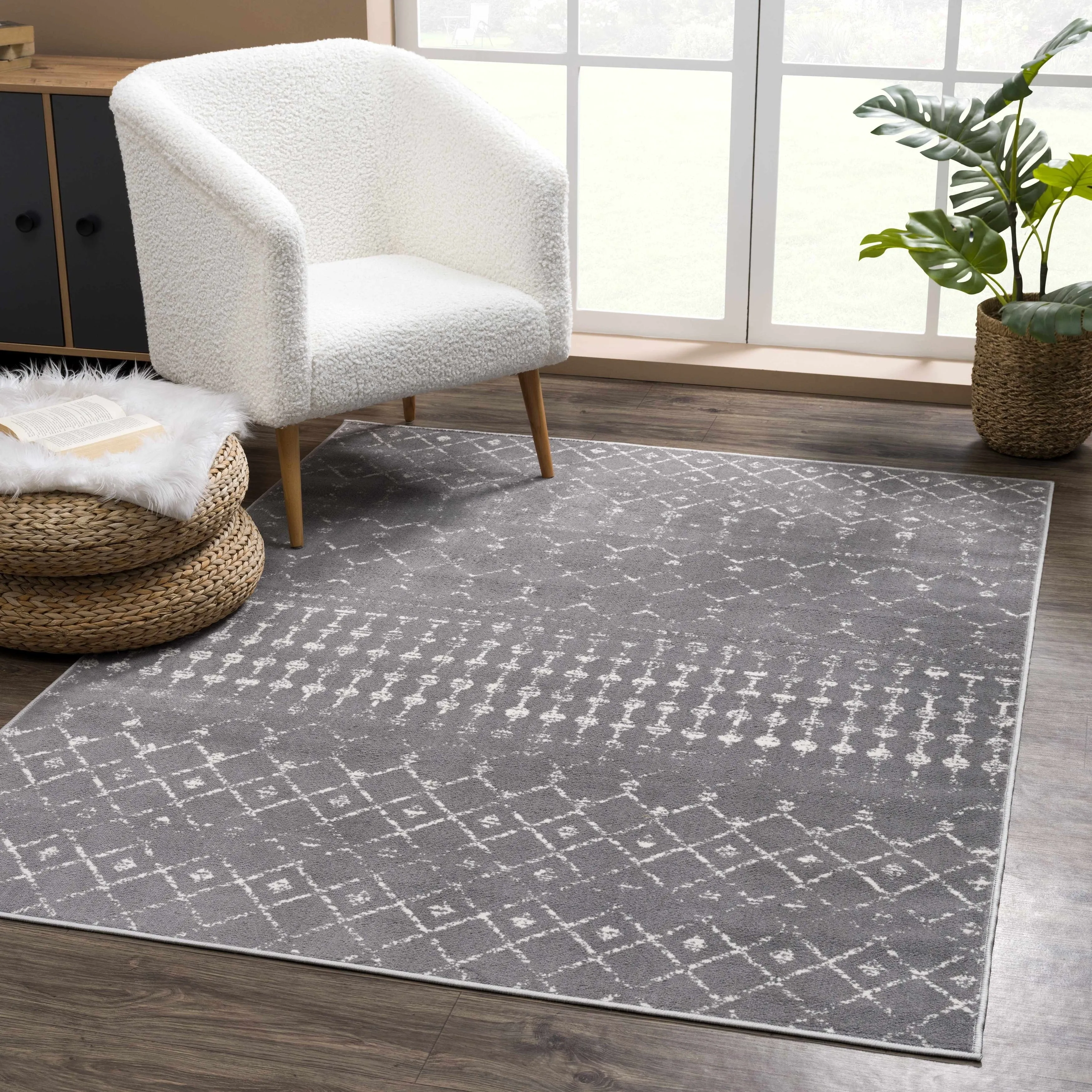 Tigris Tanu Moroccan Trellis Farmhouse Boho Area Rug