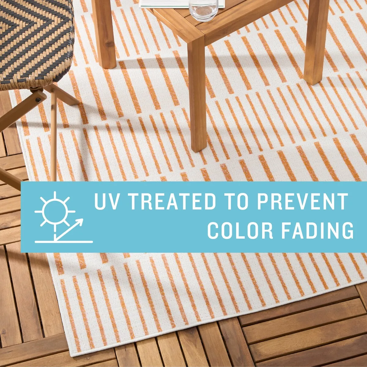 TOMMY BAHAMA Poolside Offset Stripe Indoor Outdoor Area Rug. Stripe Modern Design. UV Fade Resistant