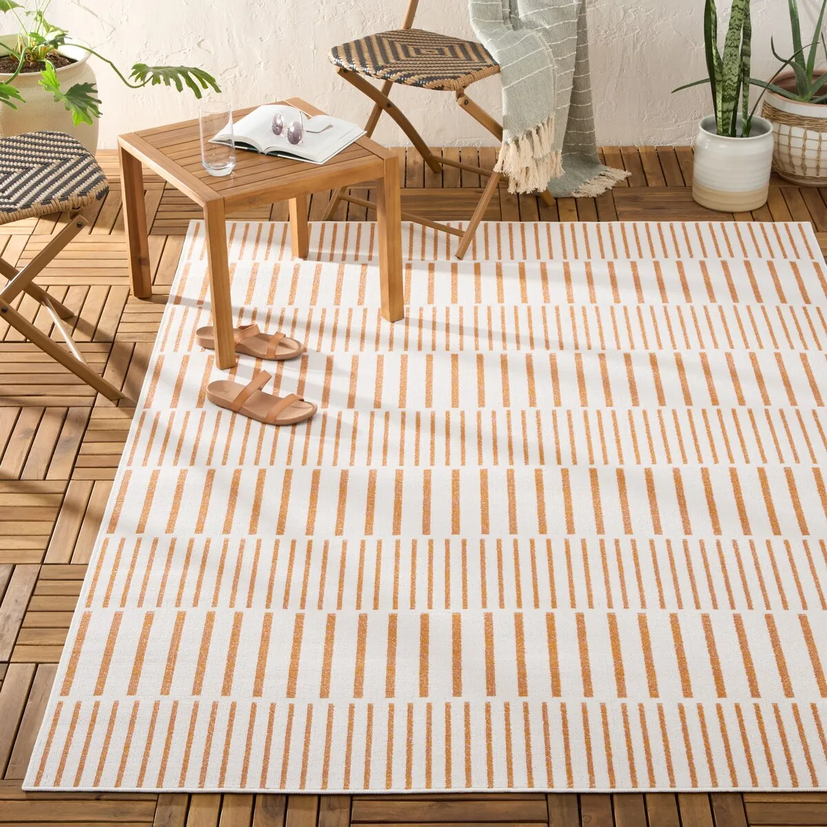 TOMMY BAHAMA Poolside Offset Stripe Indoor Outdoor Area Rug. Stripe Modern Design. UV Fade Resistant