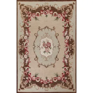 Traditional Aubusson Hand-Tufted Rug Oriental Wool Carpet