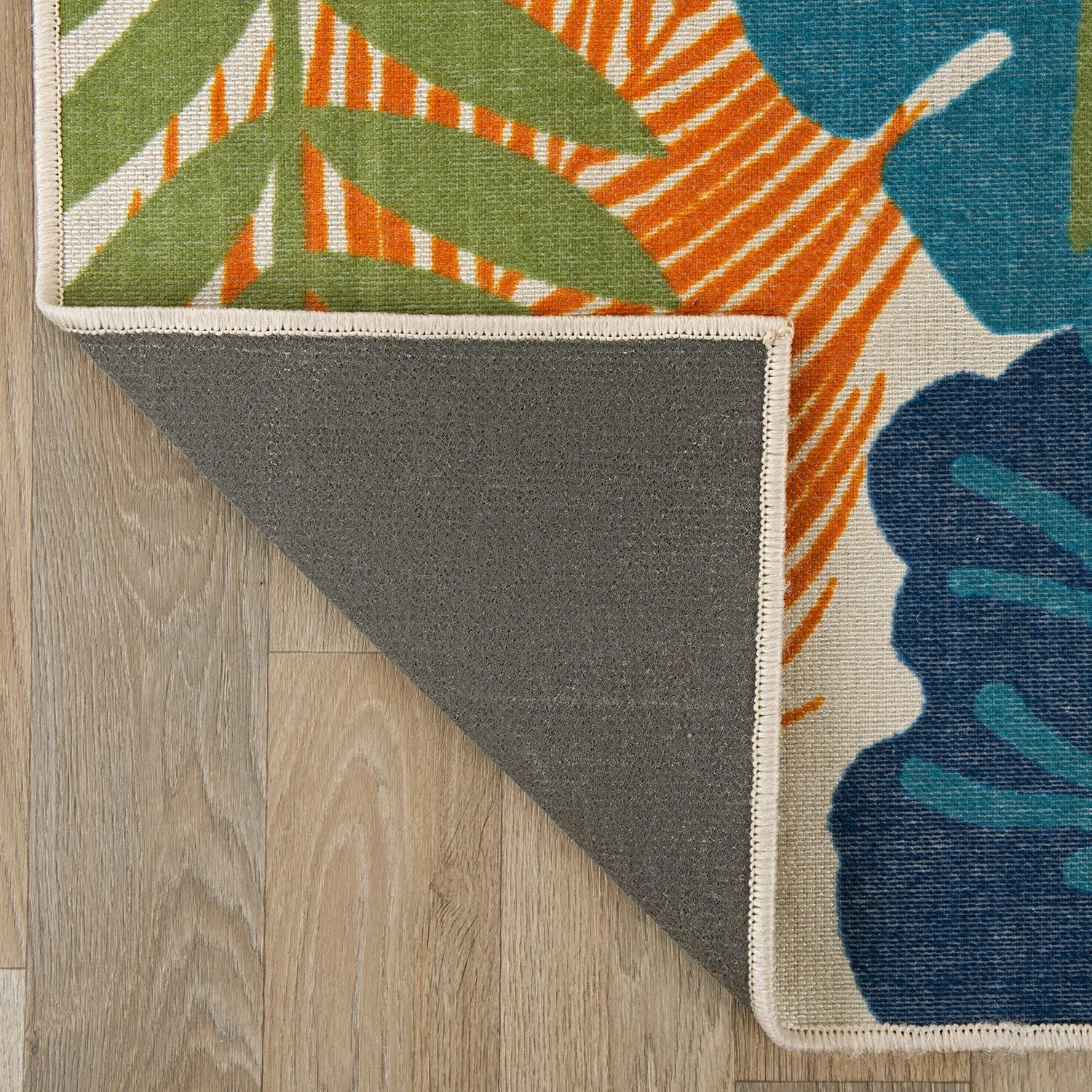 Tropical Floral Leaves Indoor/Outdoor Area Rug