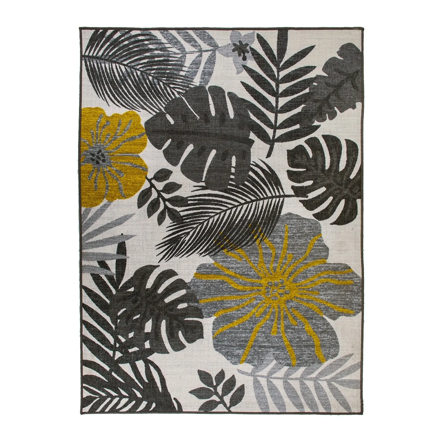 Tropical Floral Leaves Indoor/Outdoor Area Rug