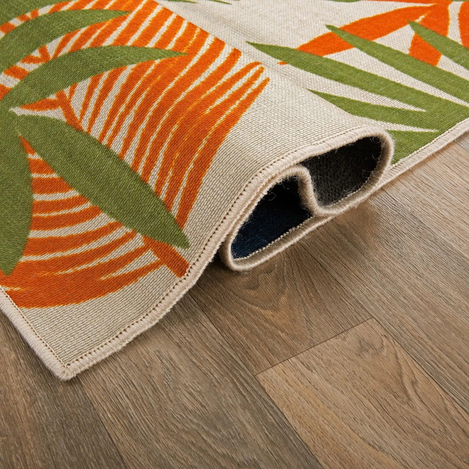 Tropical Floral Leaves Indoor/Outdoor Area Rug