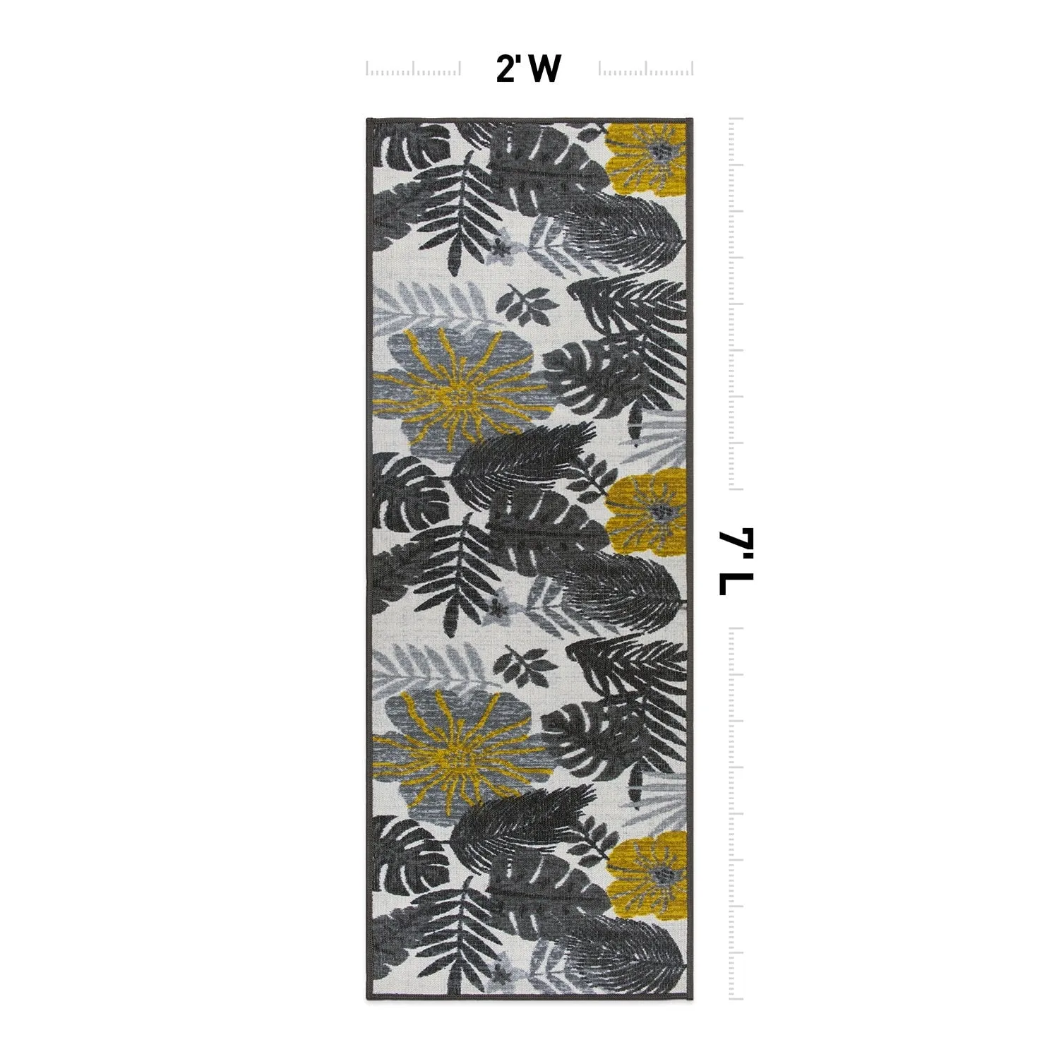 Tropical Floral Leaves Indoor/Outdoor Area Rug