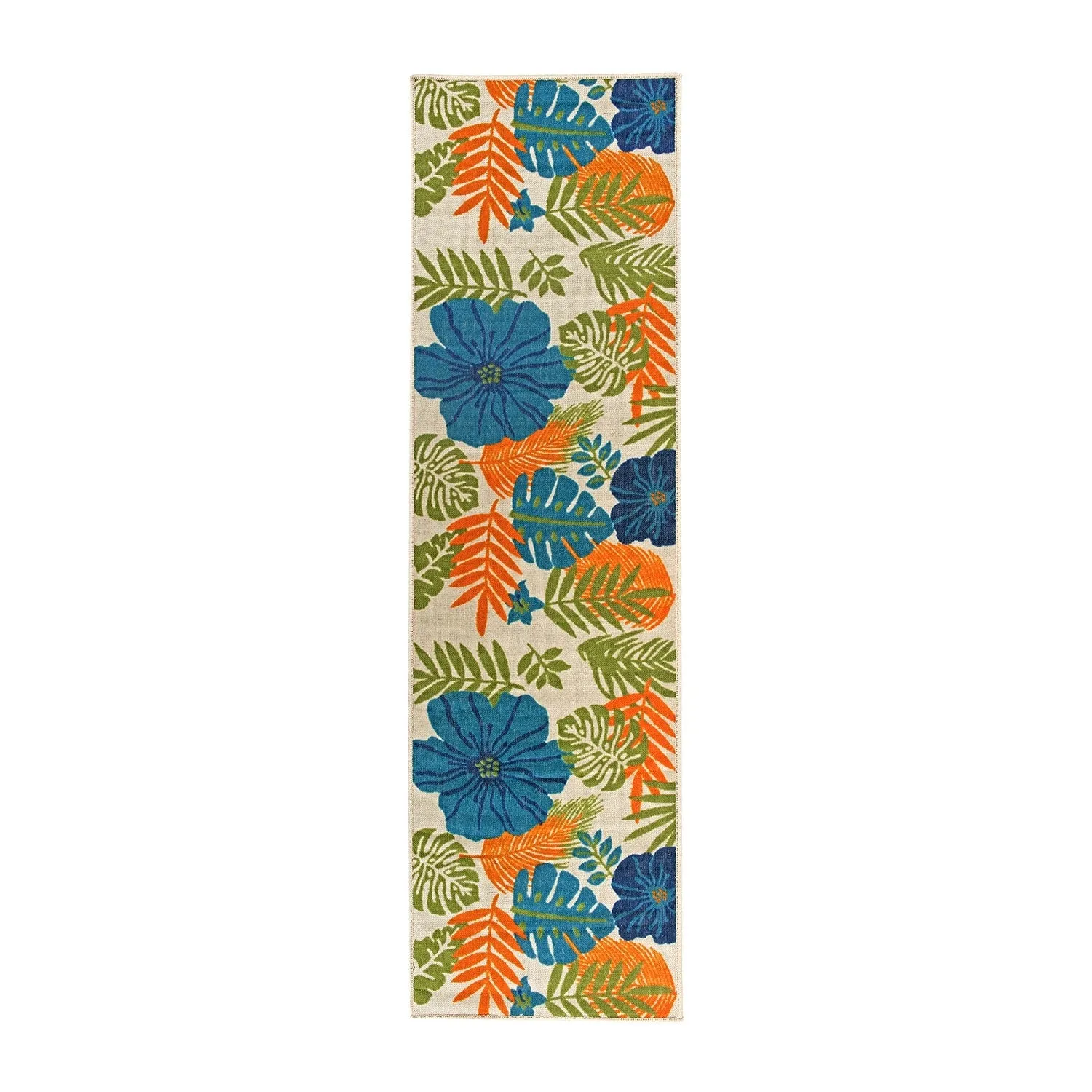 Tropical Floral Leaves Indoor/Outdoor Area Rug