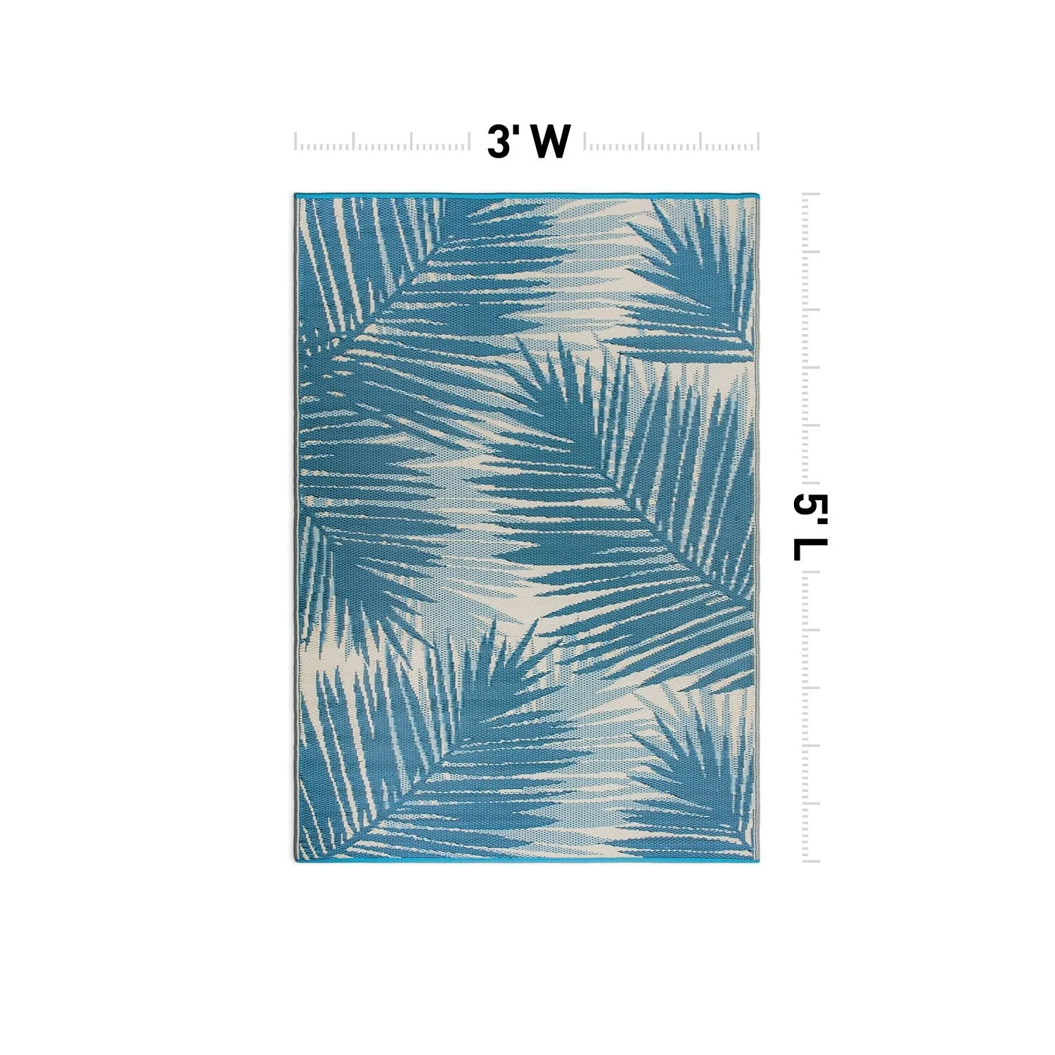 Tropical Floral Reversible Plastic Outdoor Rugs