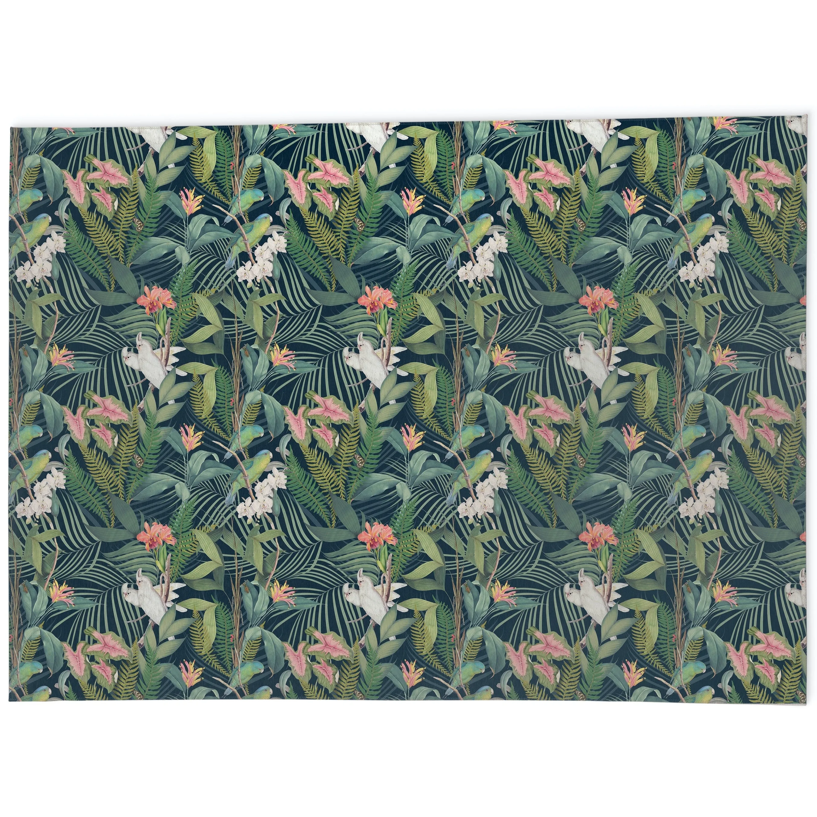 TROPICAL JUNGLE NAVY Kitchen Mat By Kavka Designs
