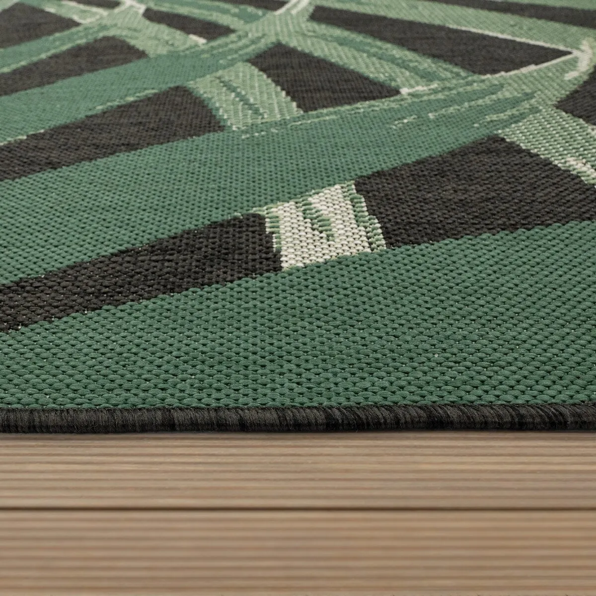 Tropical Outdoor Rug Palm Tree & Jungle Design Flatweave