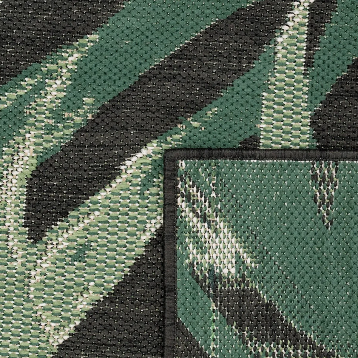 Tropical Outdoor Rug Palm Tree & Jungle Design Flatweave