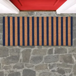 Villa by Classic Home Striped 24x57 Navy and Natural Choir Doormat