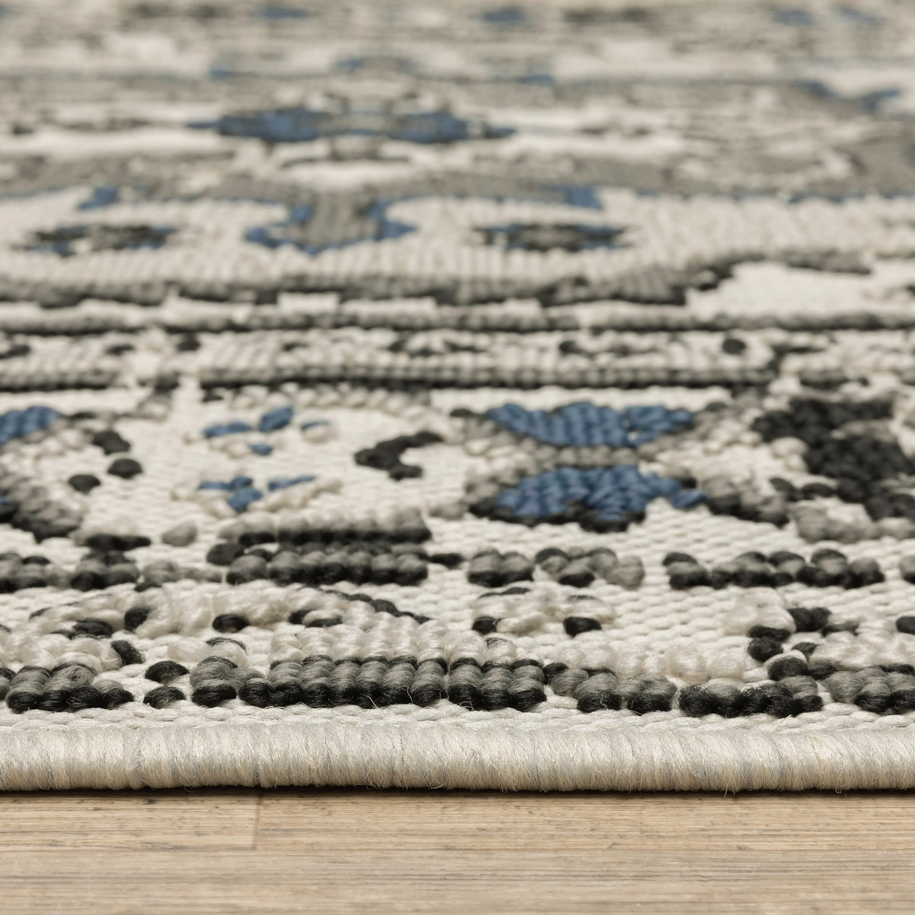 Vista Home Talcot Vintage Traditional Grey/ Teal Indoor-Outdoor Area Rug