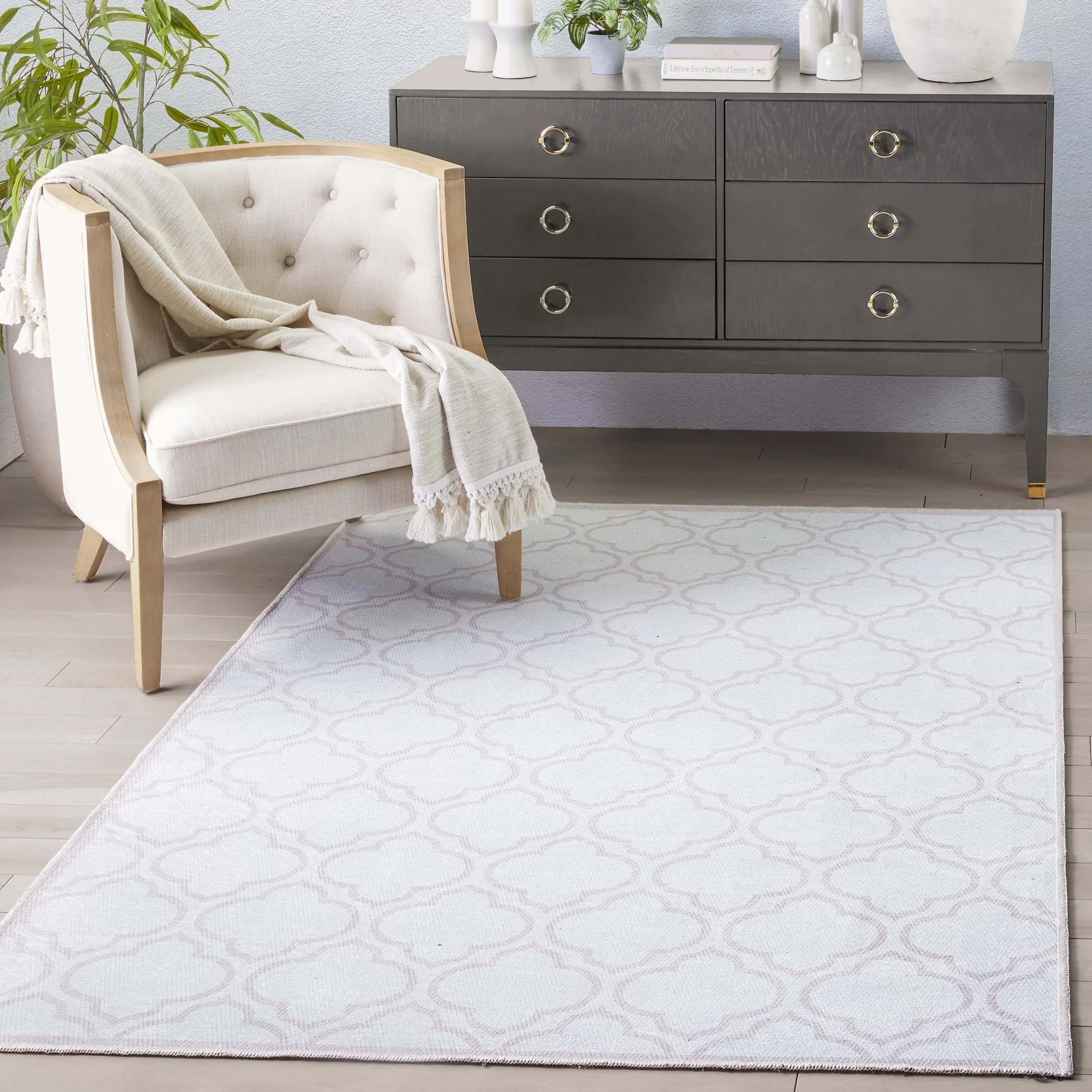 Well Woven Apollo Lattice Moroccan Machine Washable Area Rug