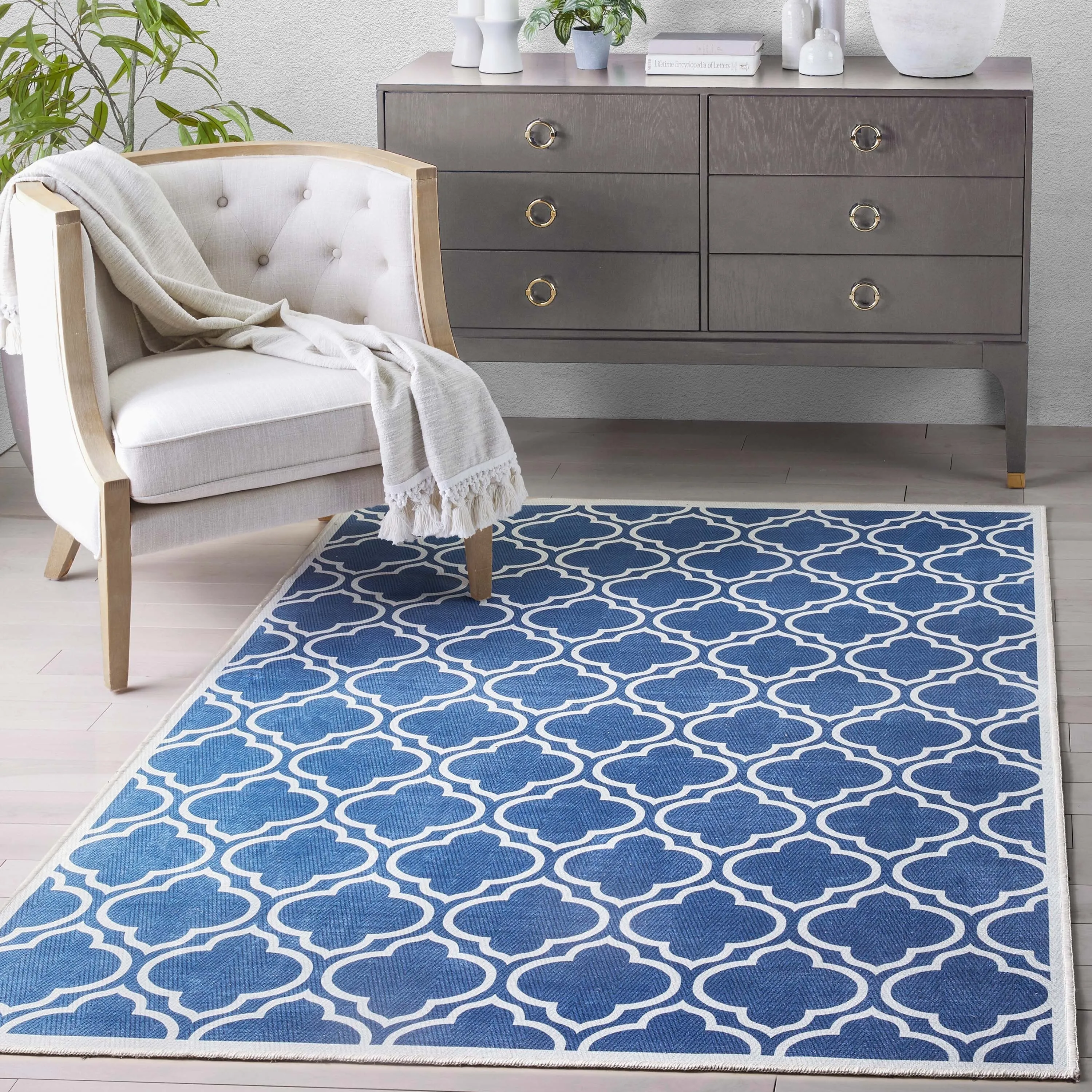 Well Woven Apollo Lattice Moroccan Machine Washable Area Rug