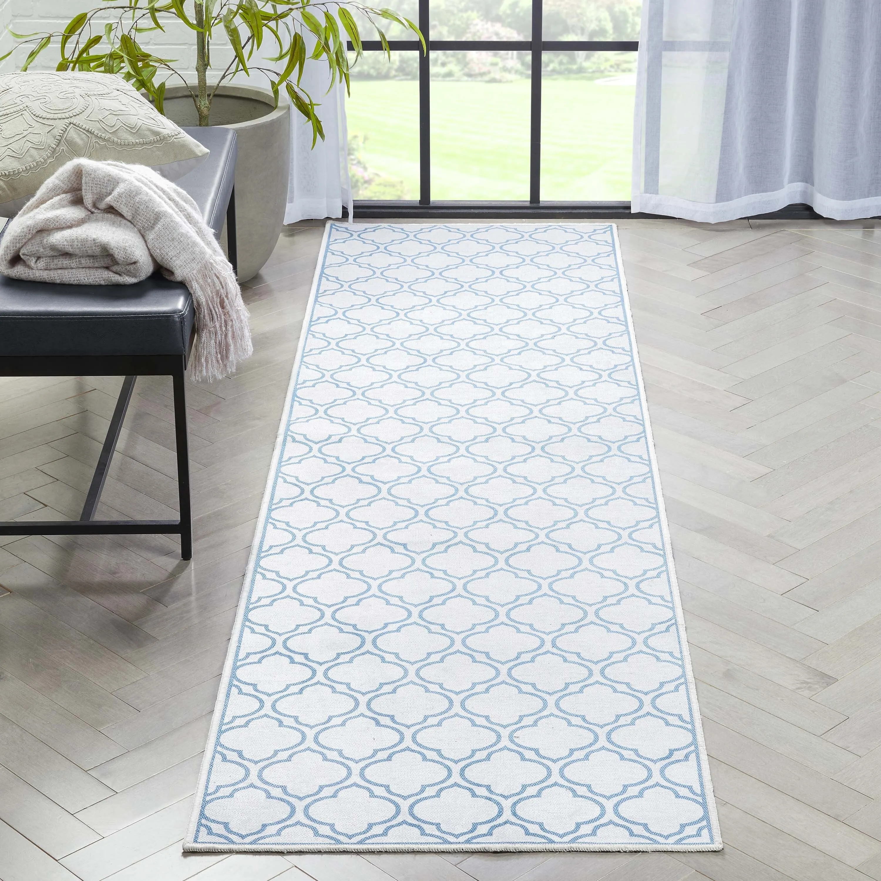 Well Woven Apollo Lattice Moroccan Machine Washable Area Rug