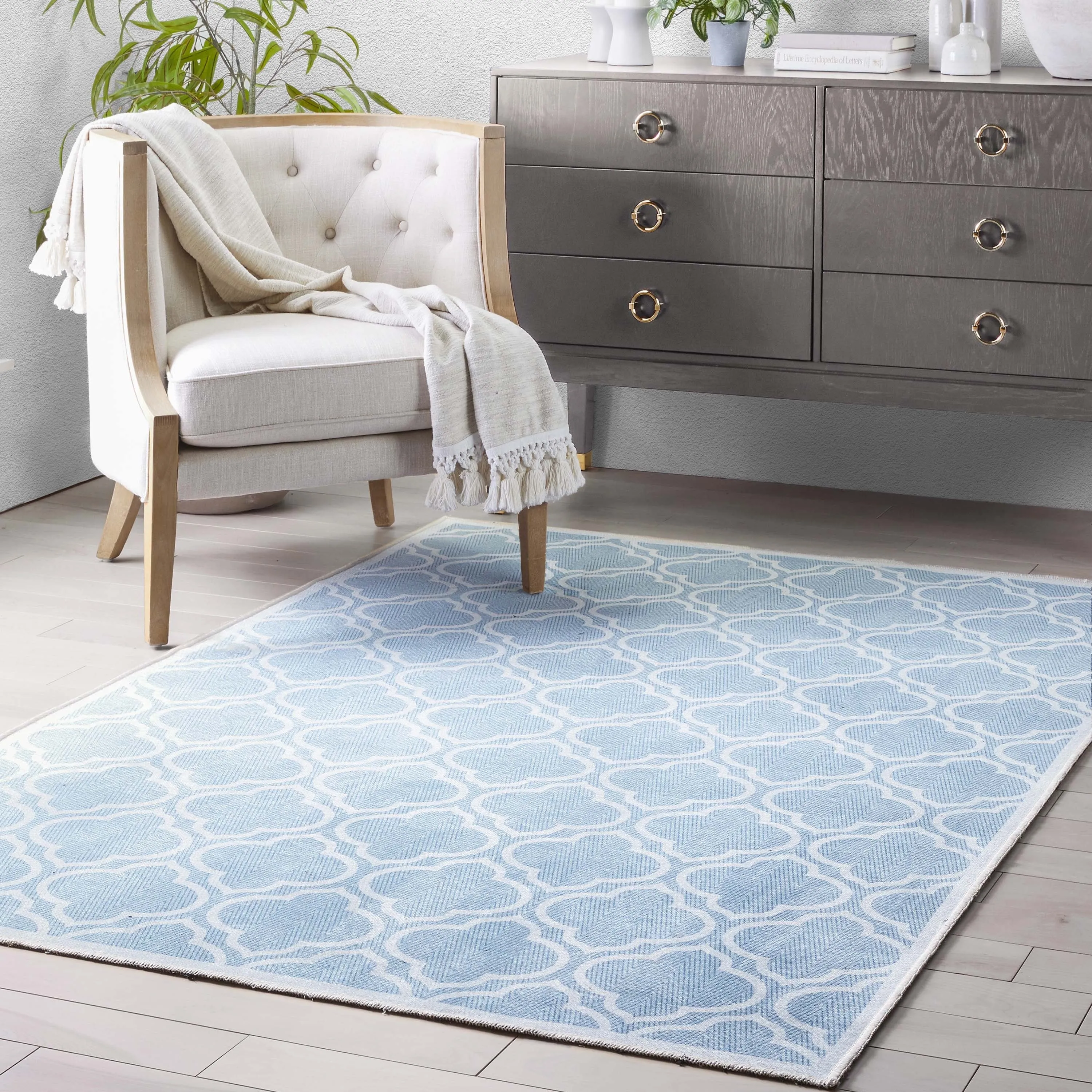 Well Woven Apollo Lattice Moroccan Machine Washable Area Rug