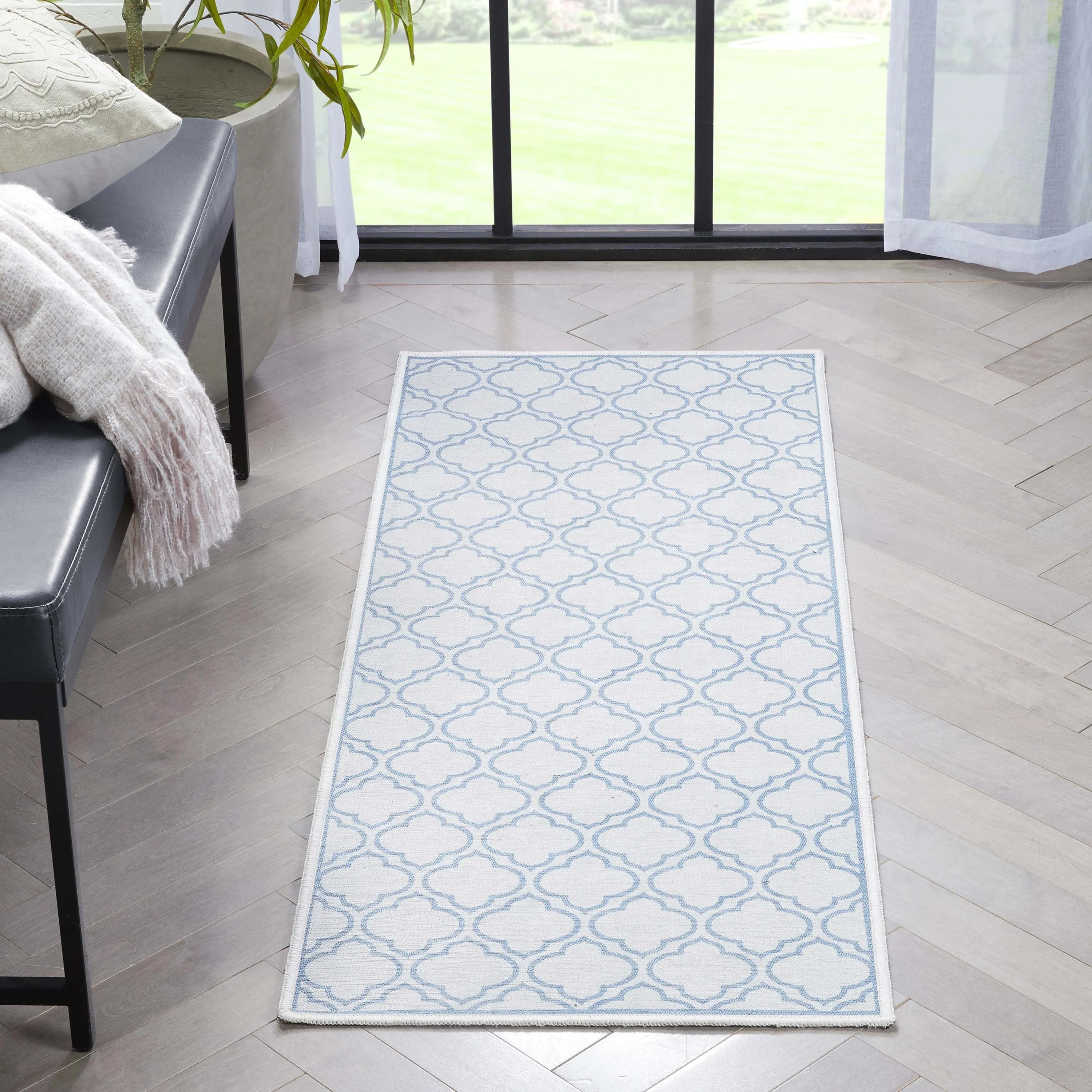 Well Woven Apollo Lattice Moroccan Machine Washable Area Rug