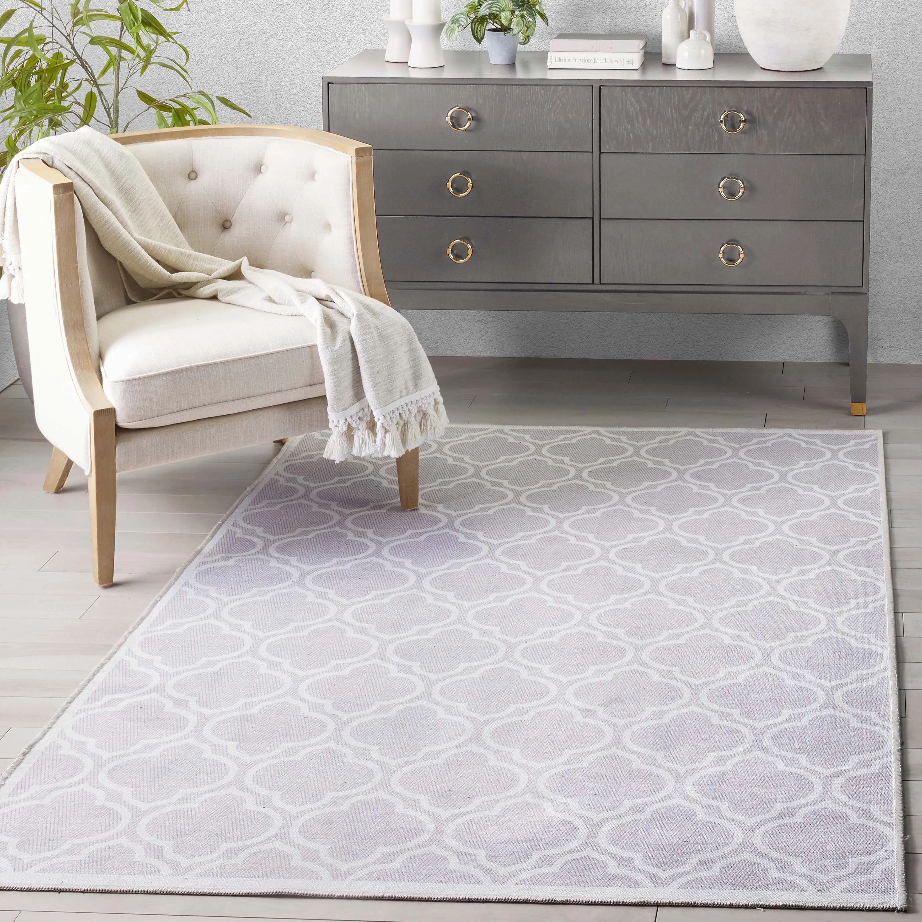 Well Woven Apollo Lattice Moroccan Machine Washable Area Rug