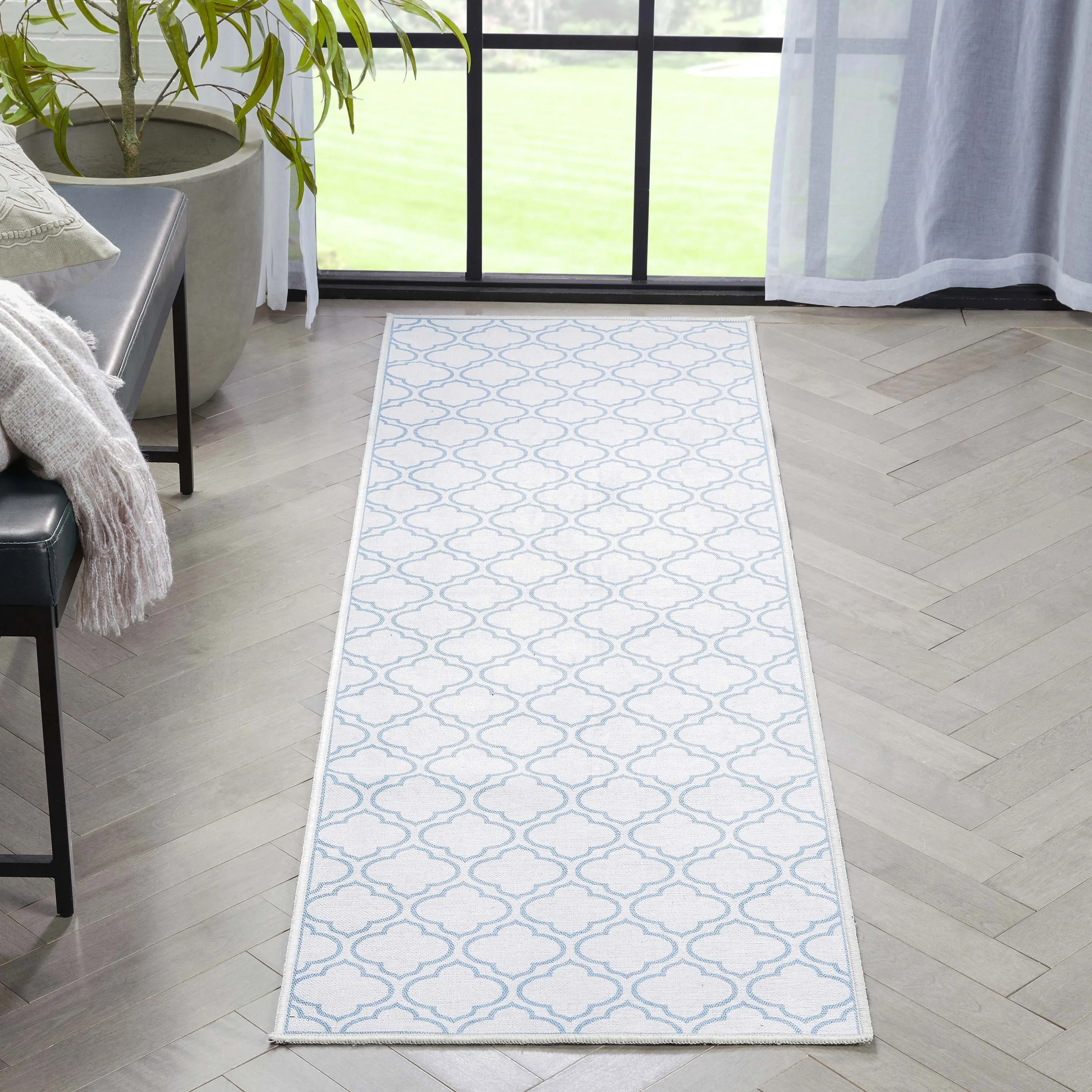 Well Woven Apollo Lattice Moroccan Machine Washable Area Rug