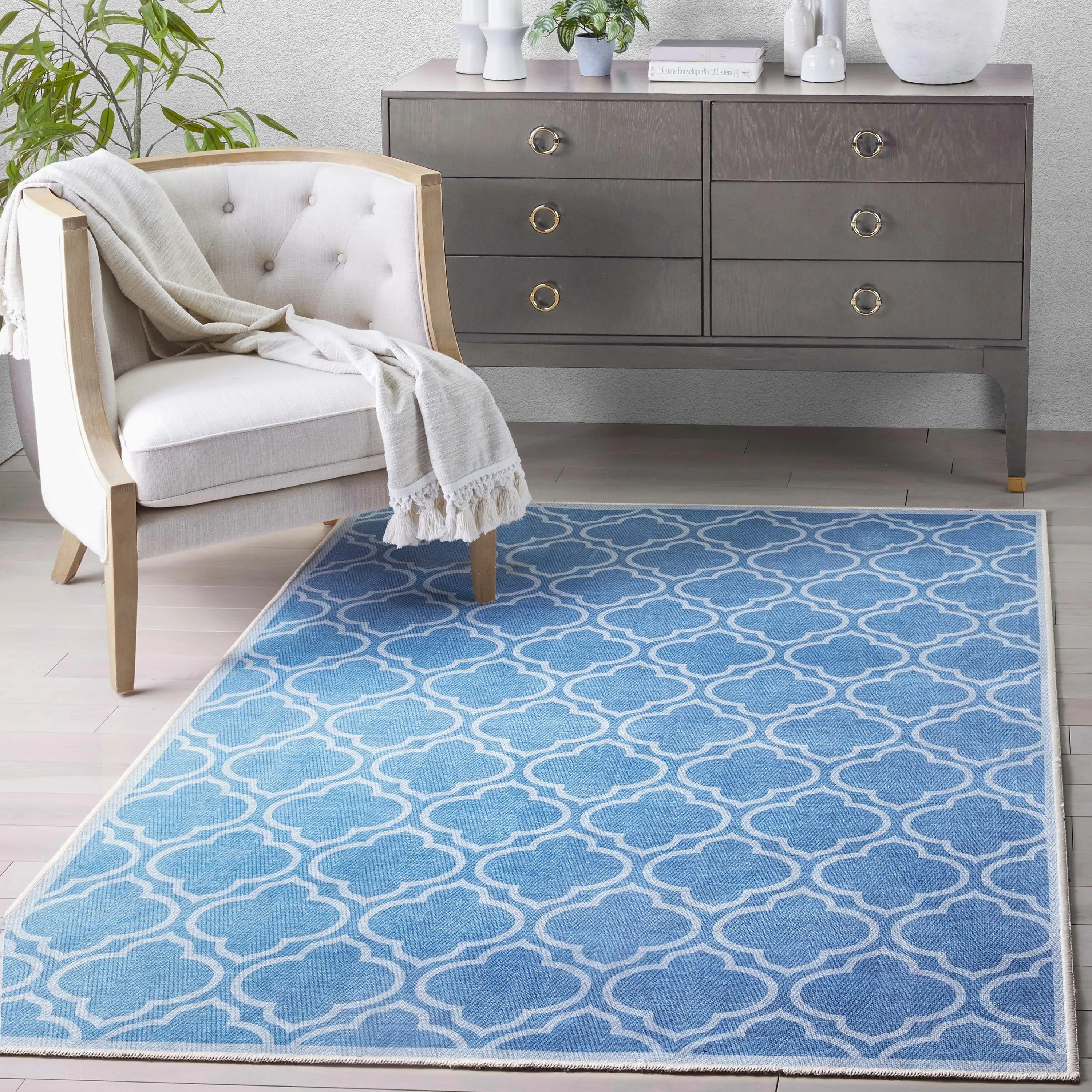 Well Woven Apollo Lattice Moroccan Machine Washable Area Rug