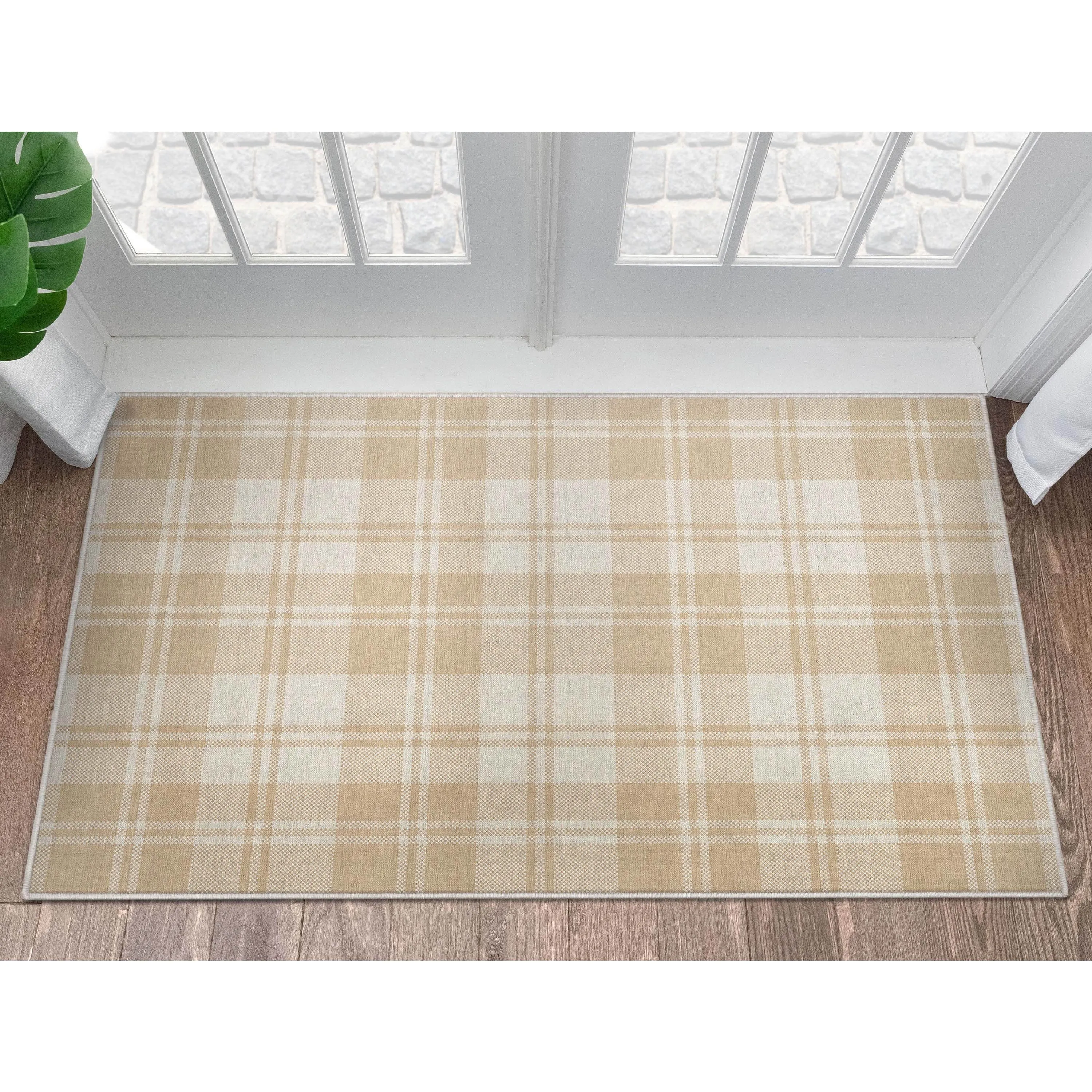 Well Woven Apollo Plaid Farmhouse Geometric FlatWeave Rug
