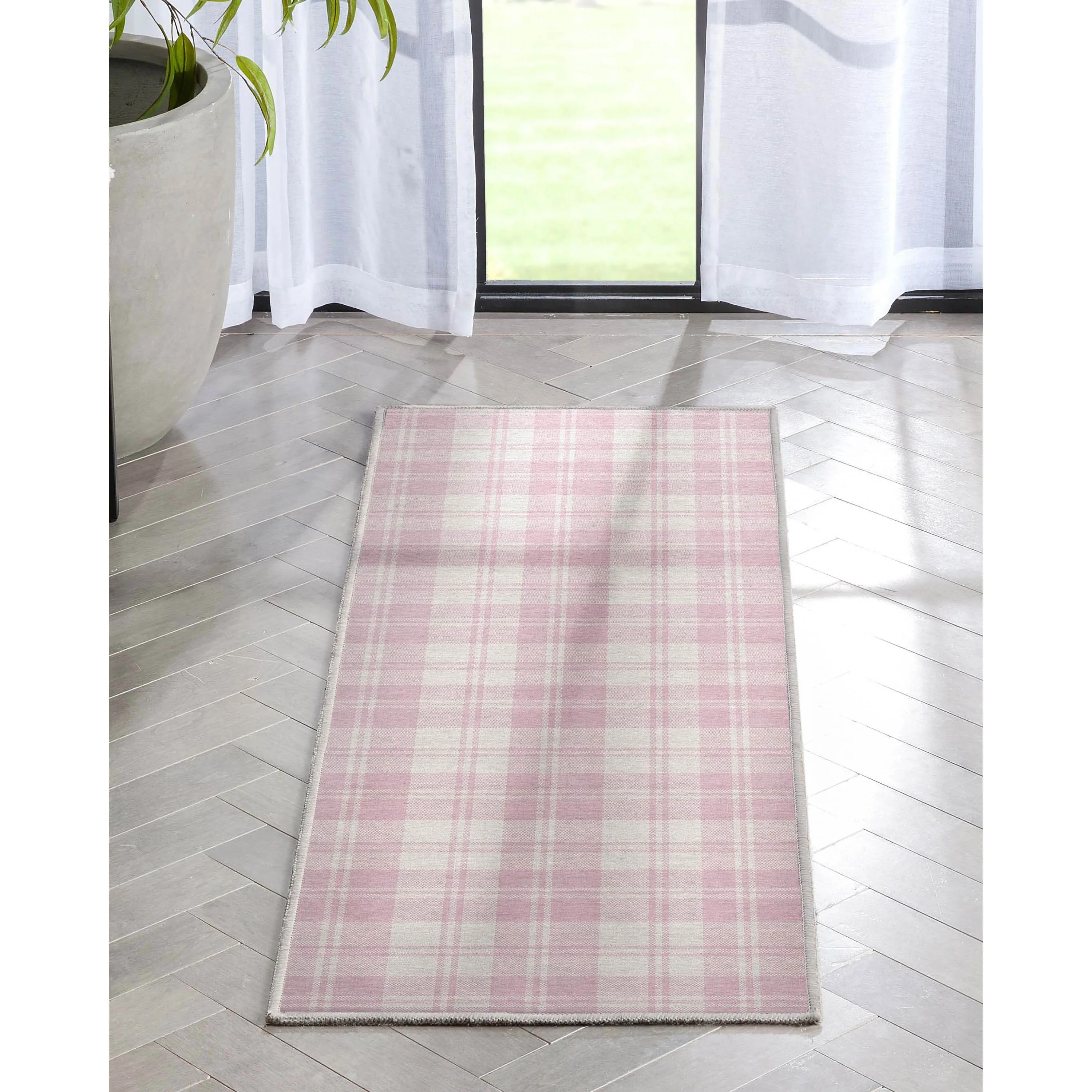 Well Woven Apollo Plaid Farmhouse Geometric FlatWeave Rug