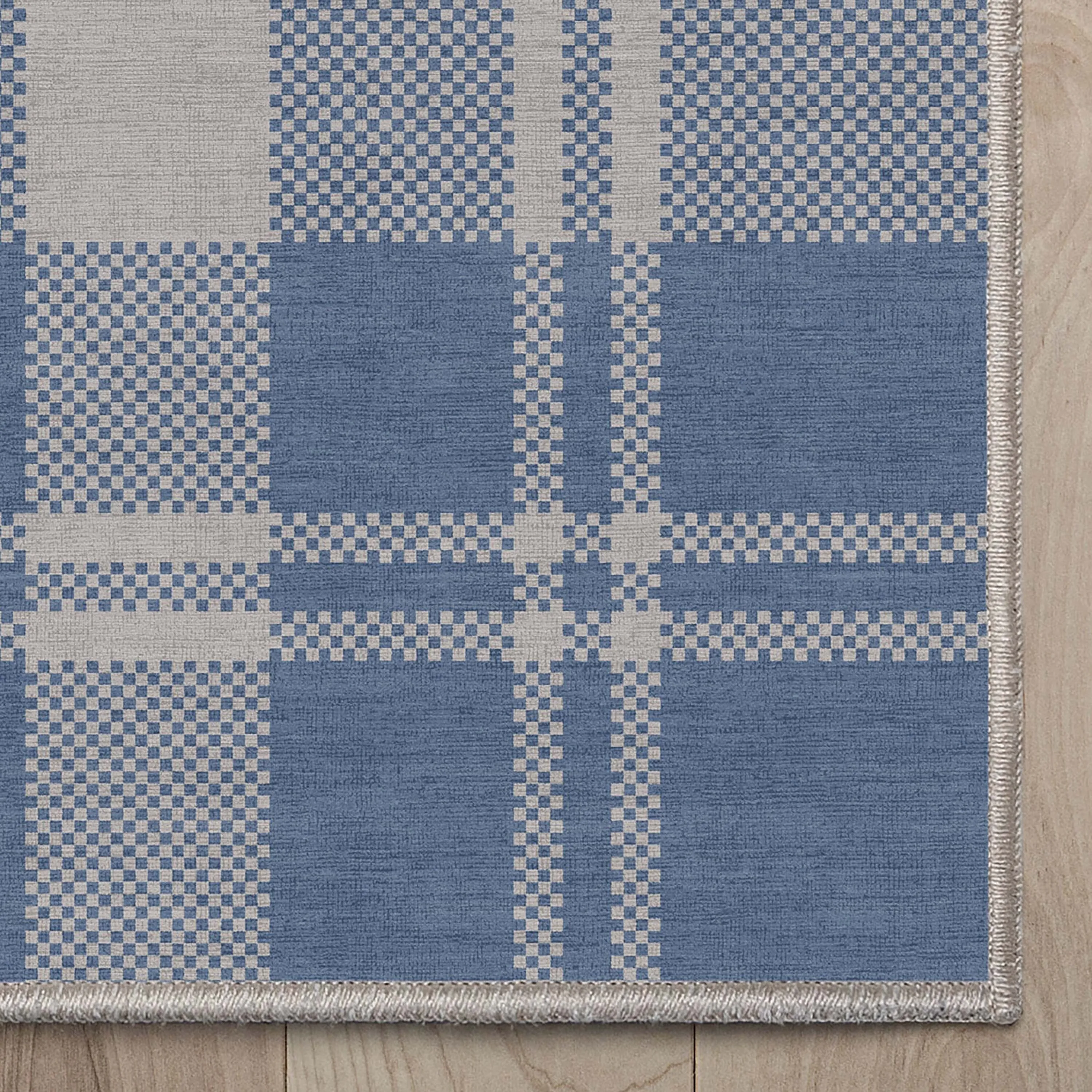 Well Woven Apollo Plaid Farmhouse Geometric FlatWeave Rug
