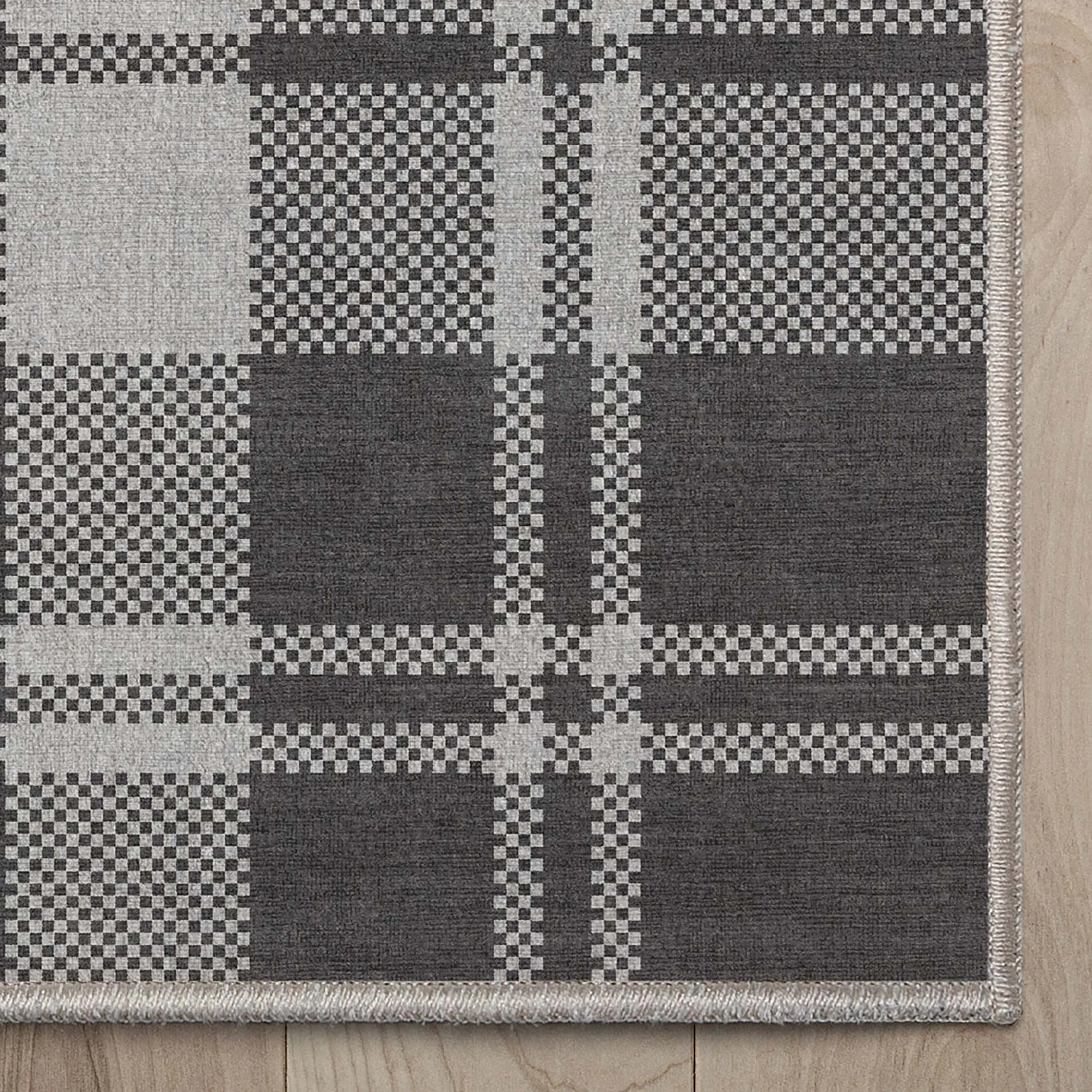 Well Woven Apollo Plaid Farmhouse Geometric FlatWeave Rug