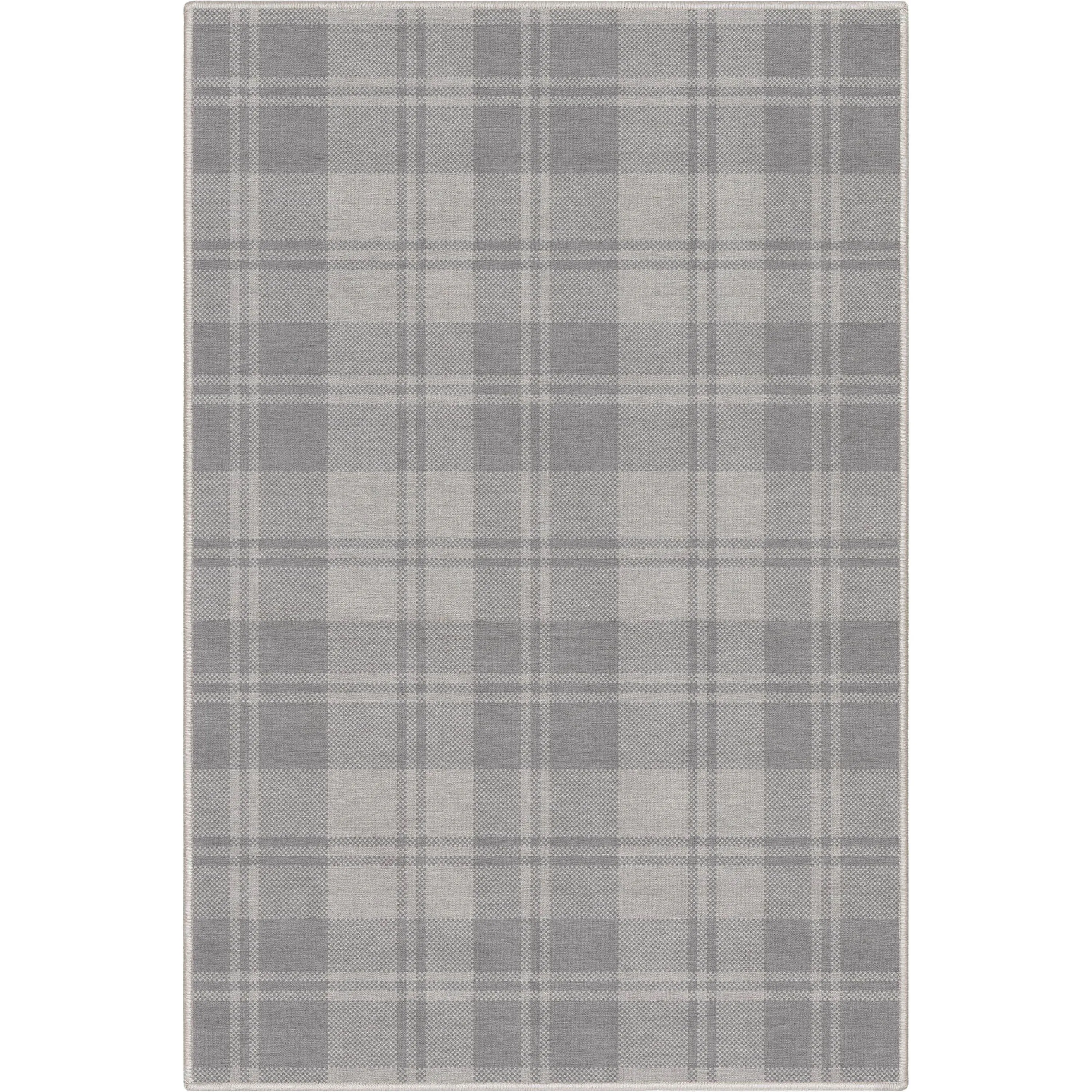 Well Woven Apollo Plaid Farmhouse Geometric FlatWeave Rug