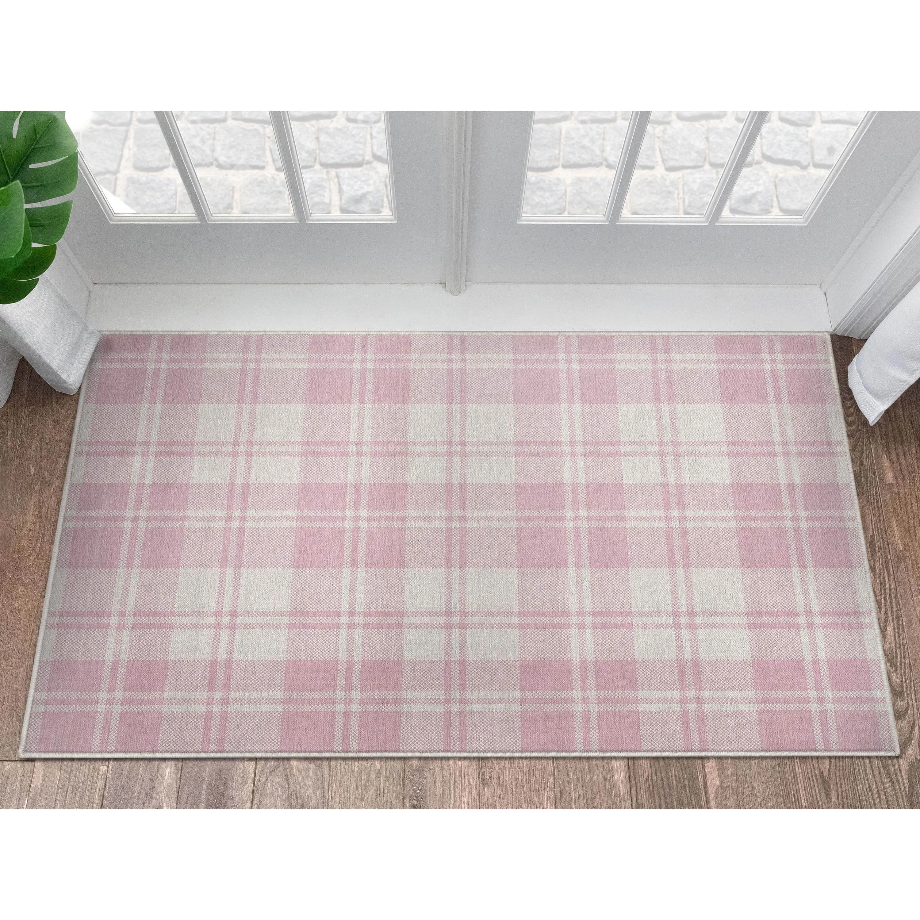 Well Woven Apollo Plaid Farmhouse Geometric FlatWeave Rug